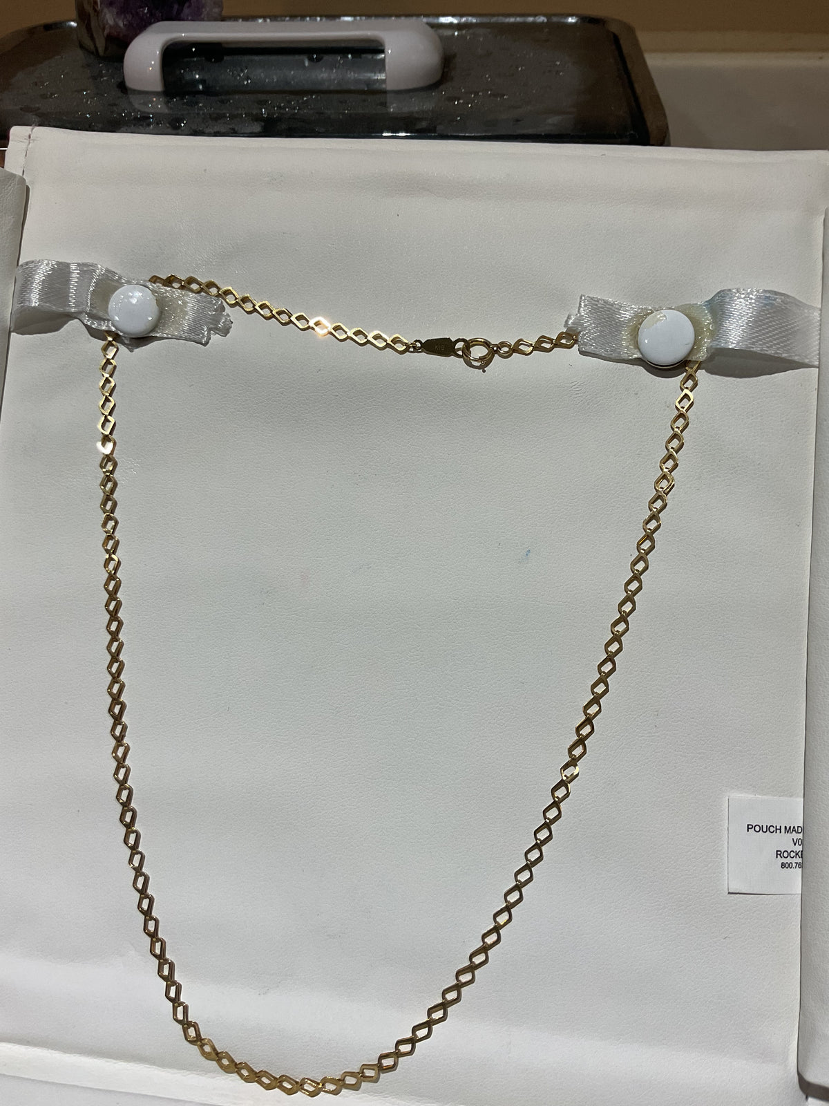 18K Yellow Gold Diamond-Link Chain Necklace, 17.5 Inch, 3.3 g