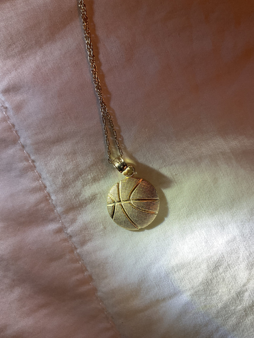 14K Yellow Gold Basketball Pendant, 1.1 g (Chain Not Included)