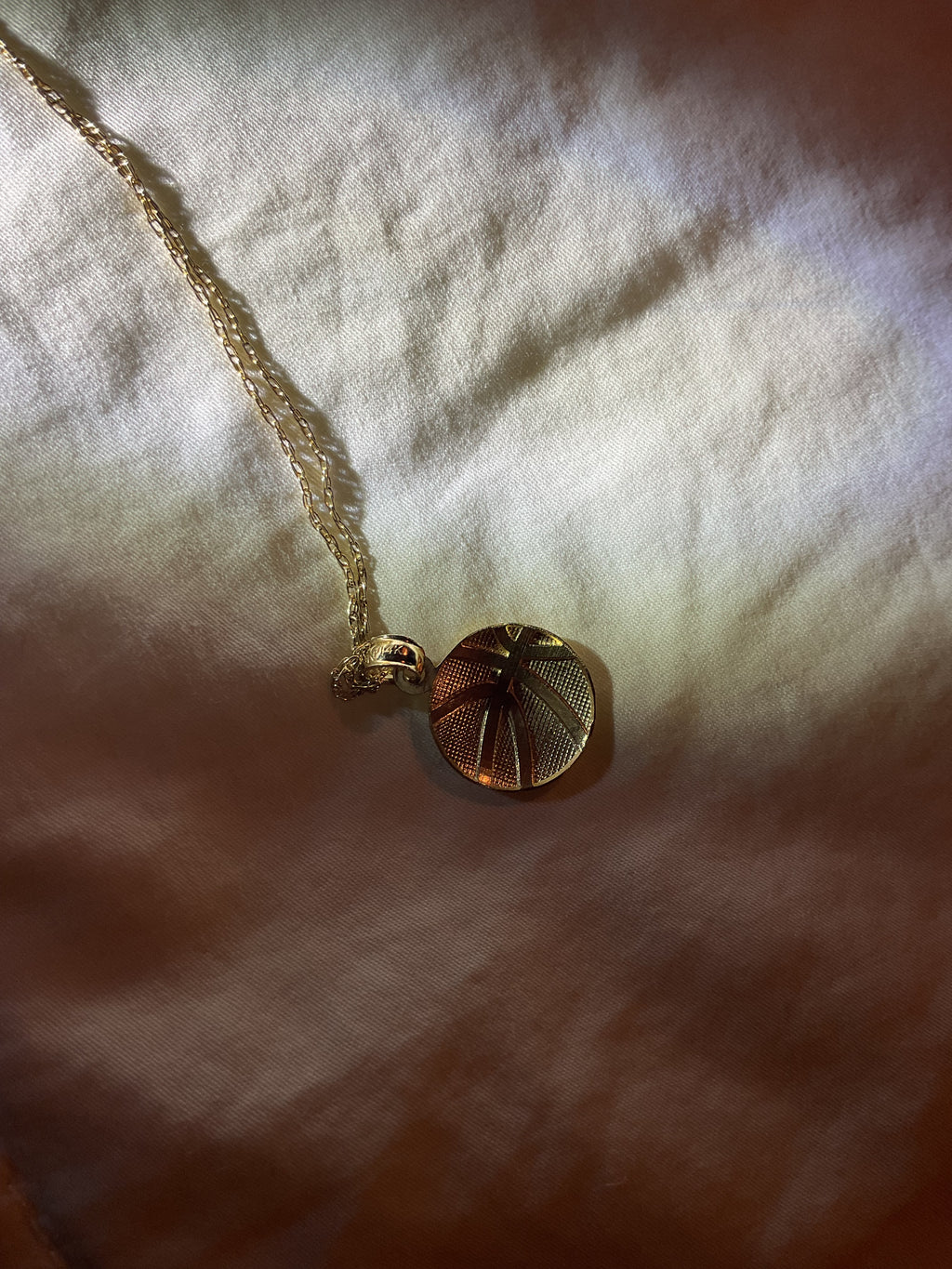14K Gold Basketball Pendant with 10K Gold Rope Chain, 20 Inch