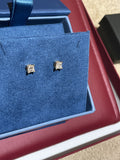 14K Yellow Gold Princess Cut Natural Diamond Stud Earrings, 0.25 CTW