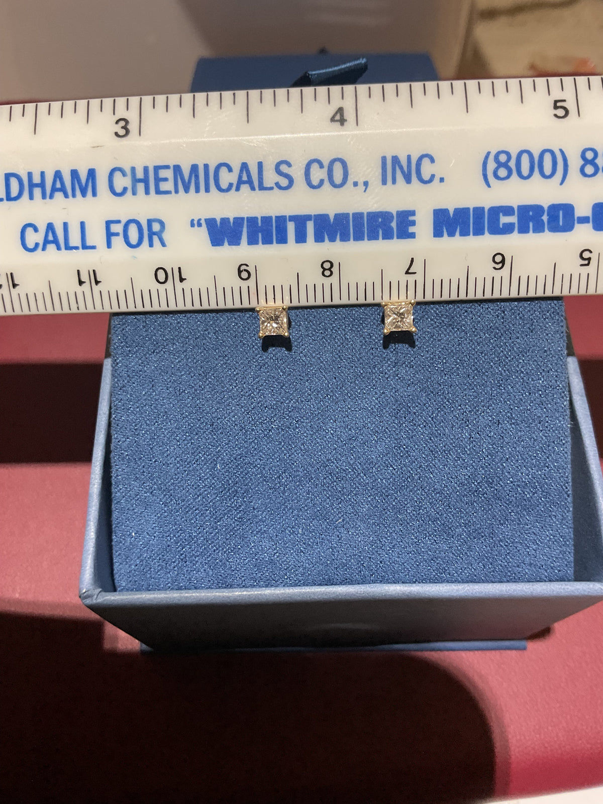14K Yellow Gold Princess Cut Natural Diamond Stud Earrings, 0.25 CTW