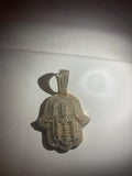 Custom Handmade 14k Gold Hamsa pendant with 3.5 carats of natural diamonds