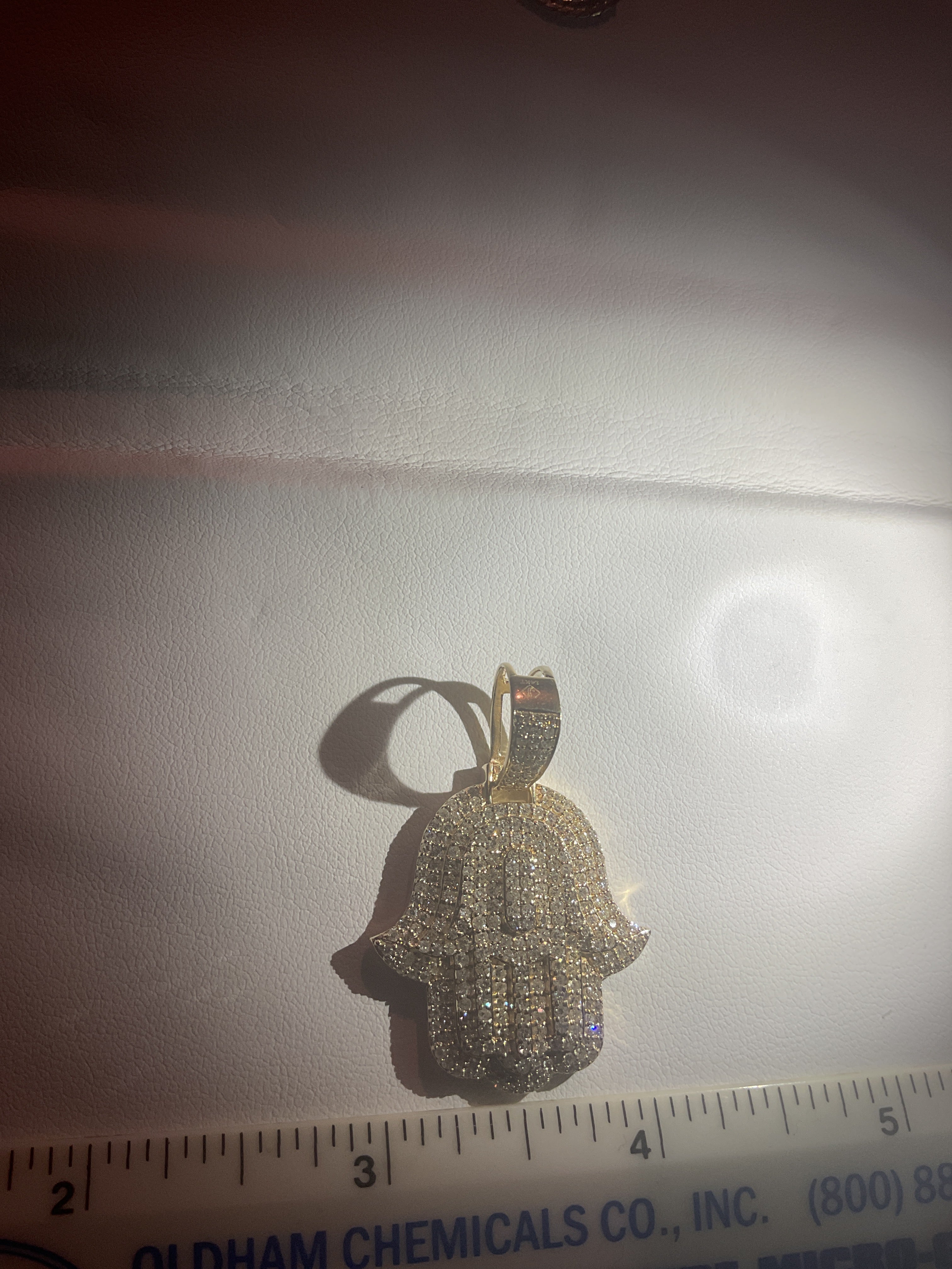 Custom Handmade 14k Gold Hamsa pendant with 3.5 carats of natural diamonds