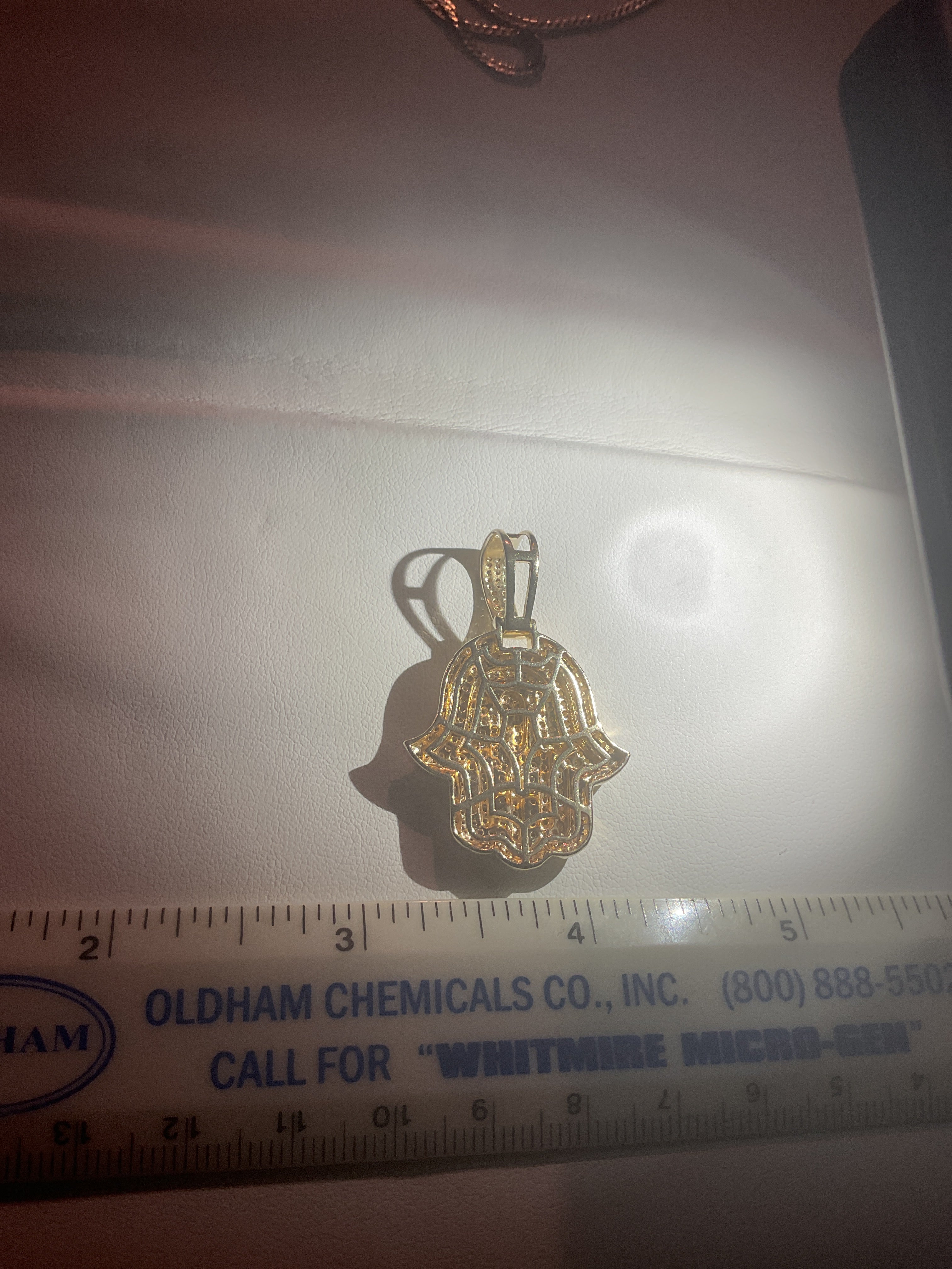 Custom Handmade 14k Gold Hamsa pendant with 3.5 carats of natural diamonds