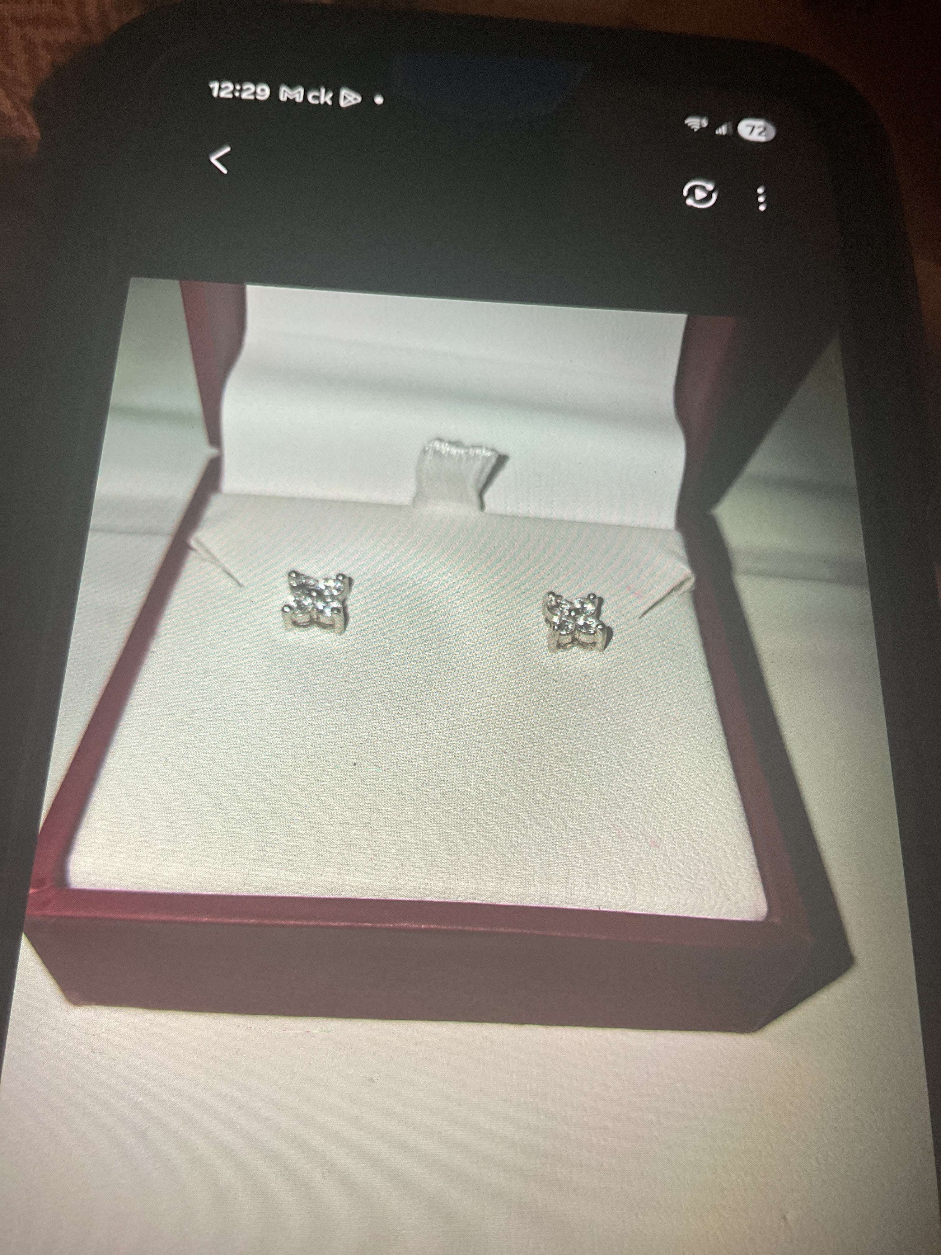 Natural 1ctw platinum earrings set