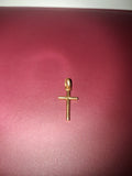 24k pure gold cross pendant "Handmade"