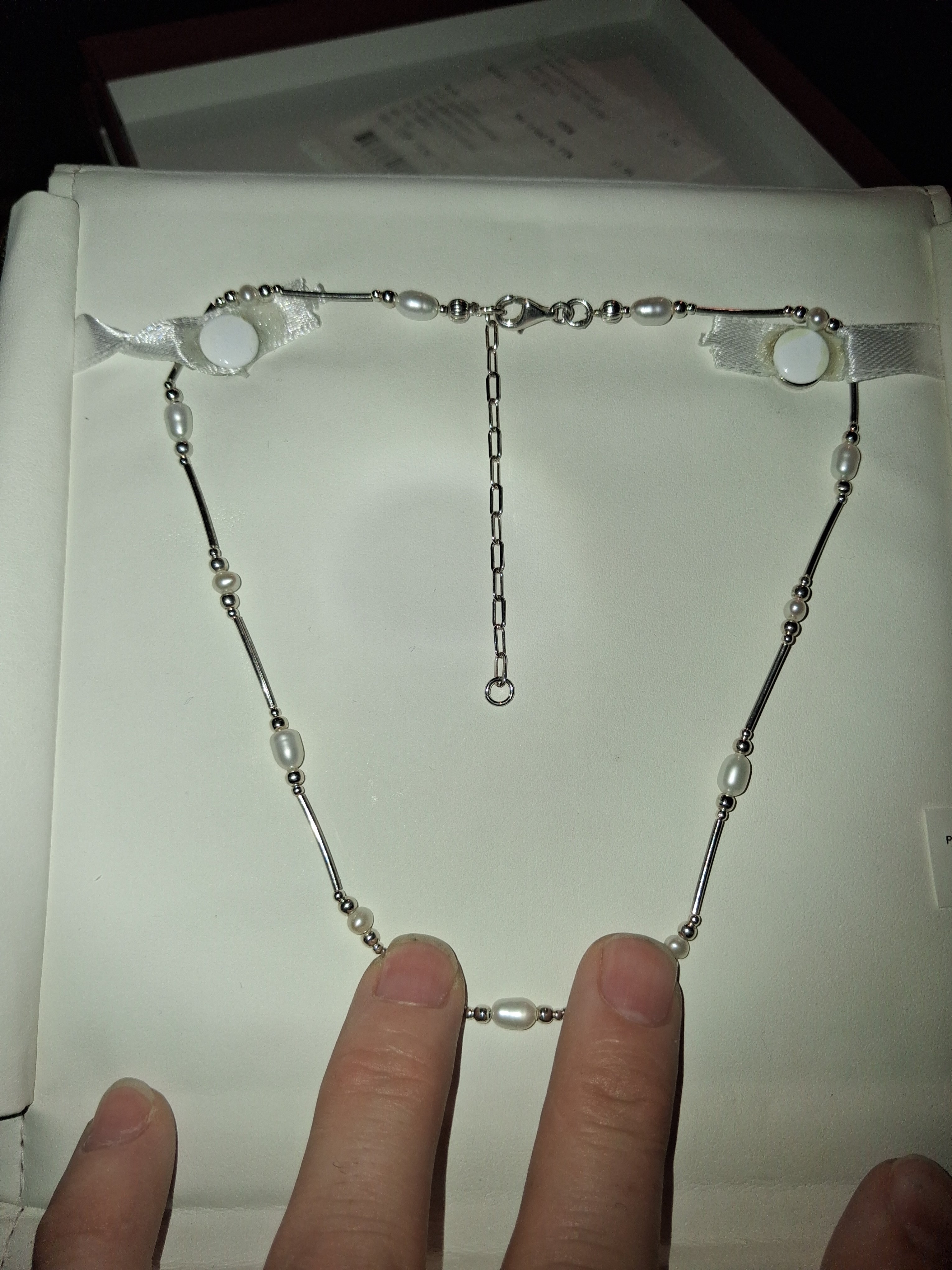 925 silver handmade freshwater pearl necklace