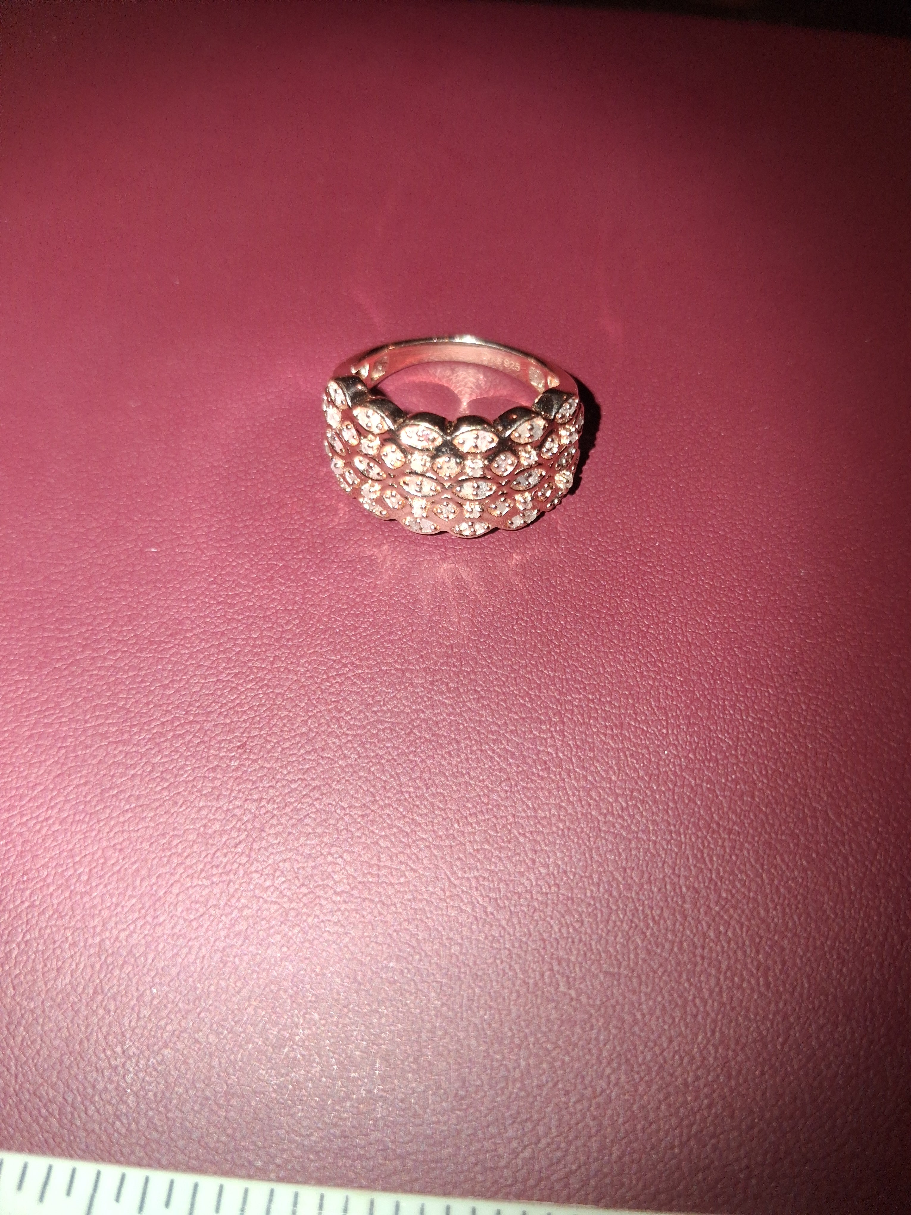 Rose color 925 silver ring