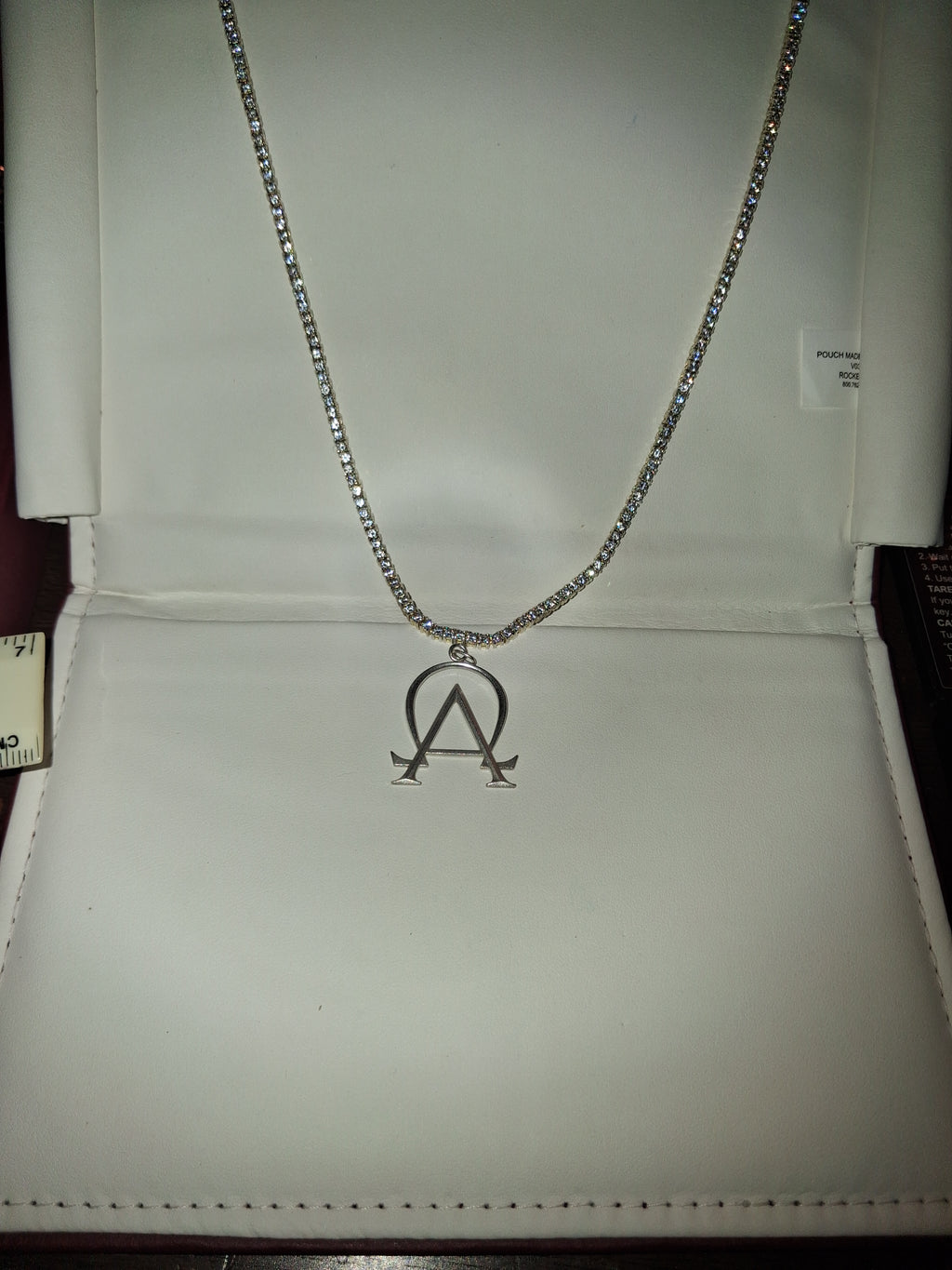 925 sterling silver Alpha and omega pendant
