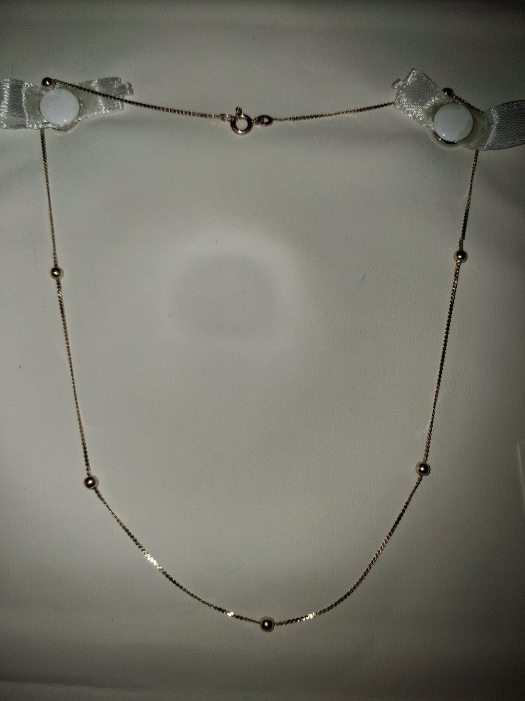 14k gold beaded necklace 16.5 inch