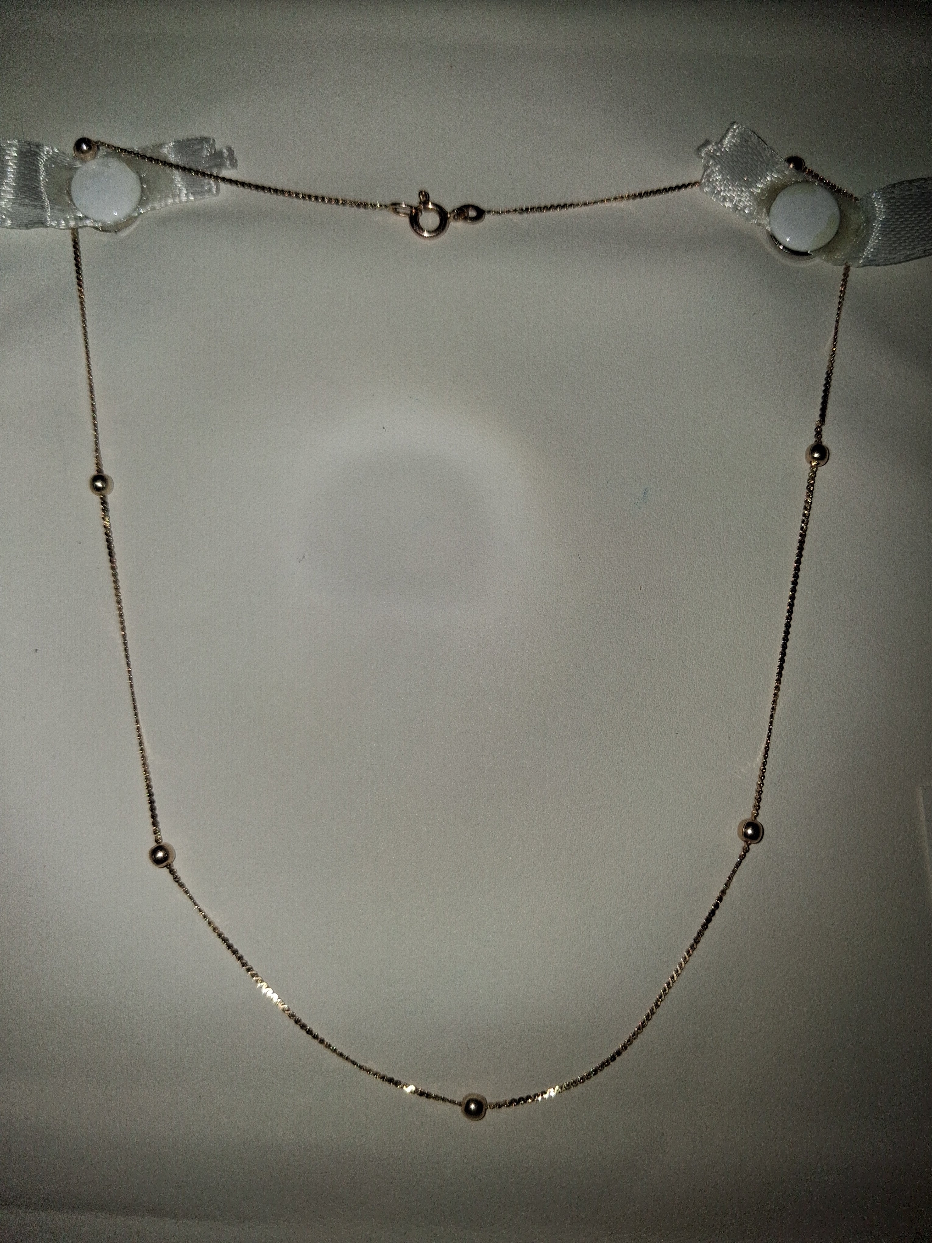 14k gold beaded necklace 16.5 inch