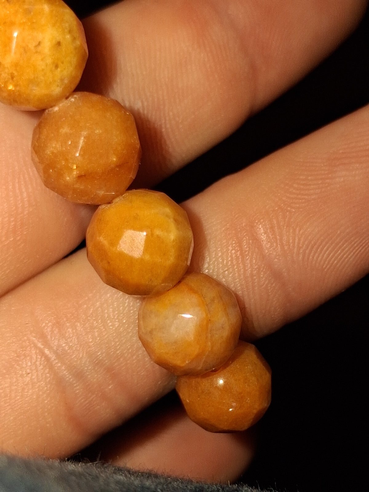 New Yellow Faceted nephrite/Jade beaded bracelet