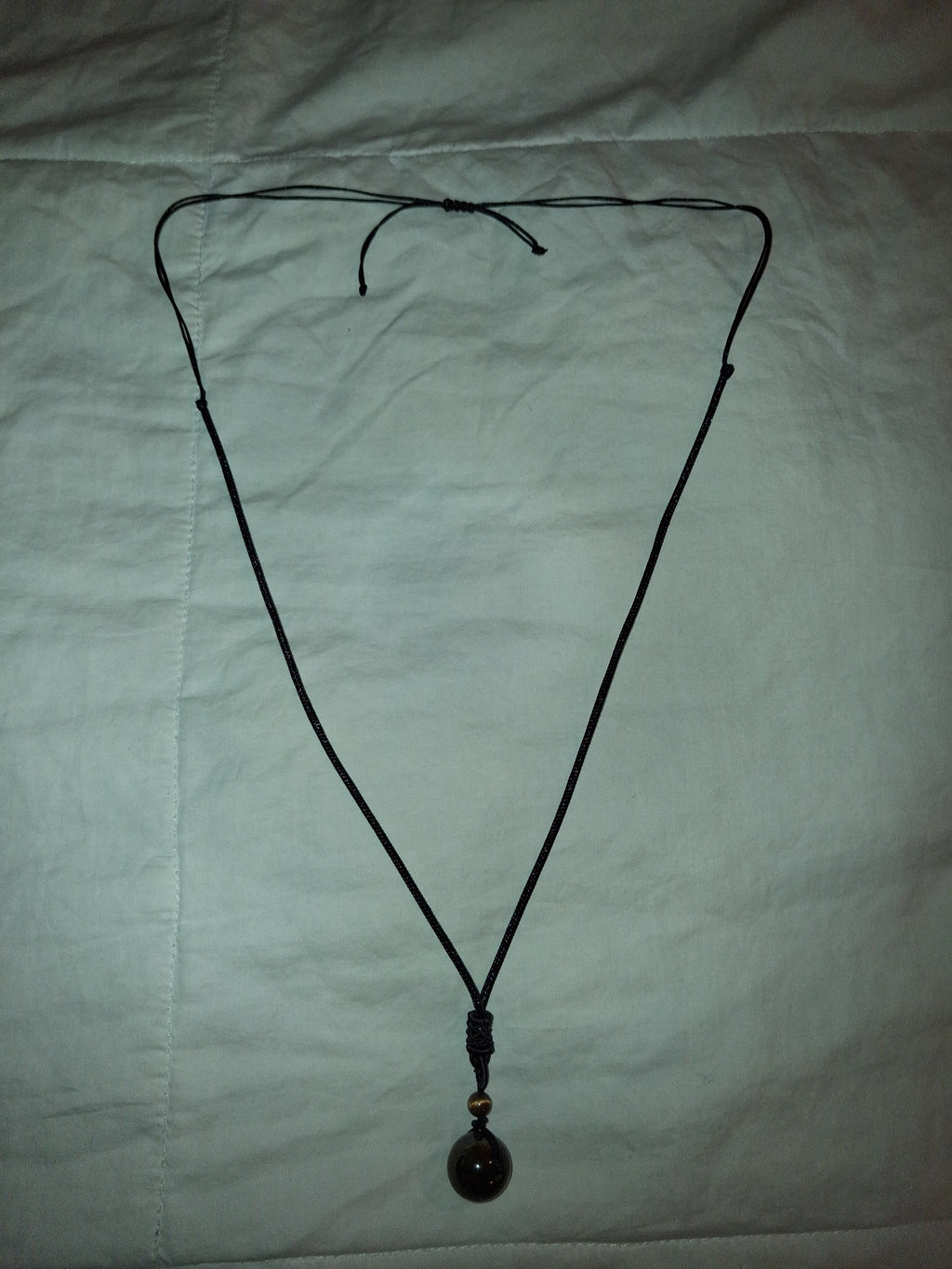 16"-30" Inch tigers eye adjustable unisex rope necklace. Handmade. NEW