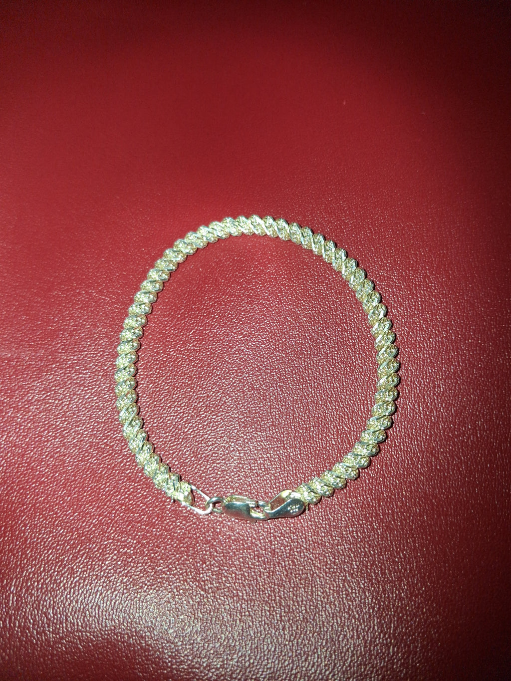 Italian 925 Sterling Silver Diamond-Cut Bracelet, 7 Inch, 8.8 g