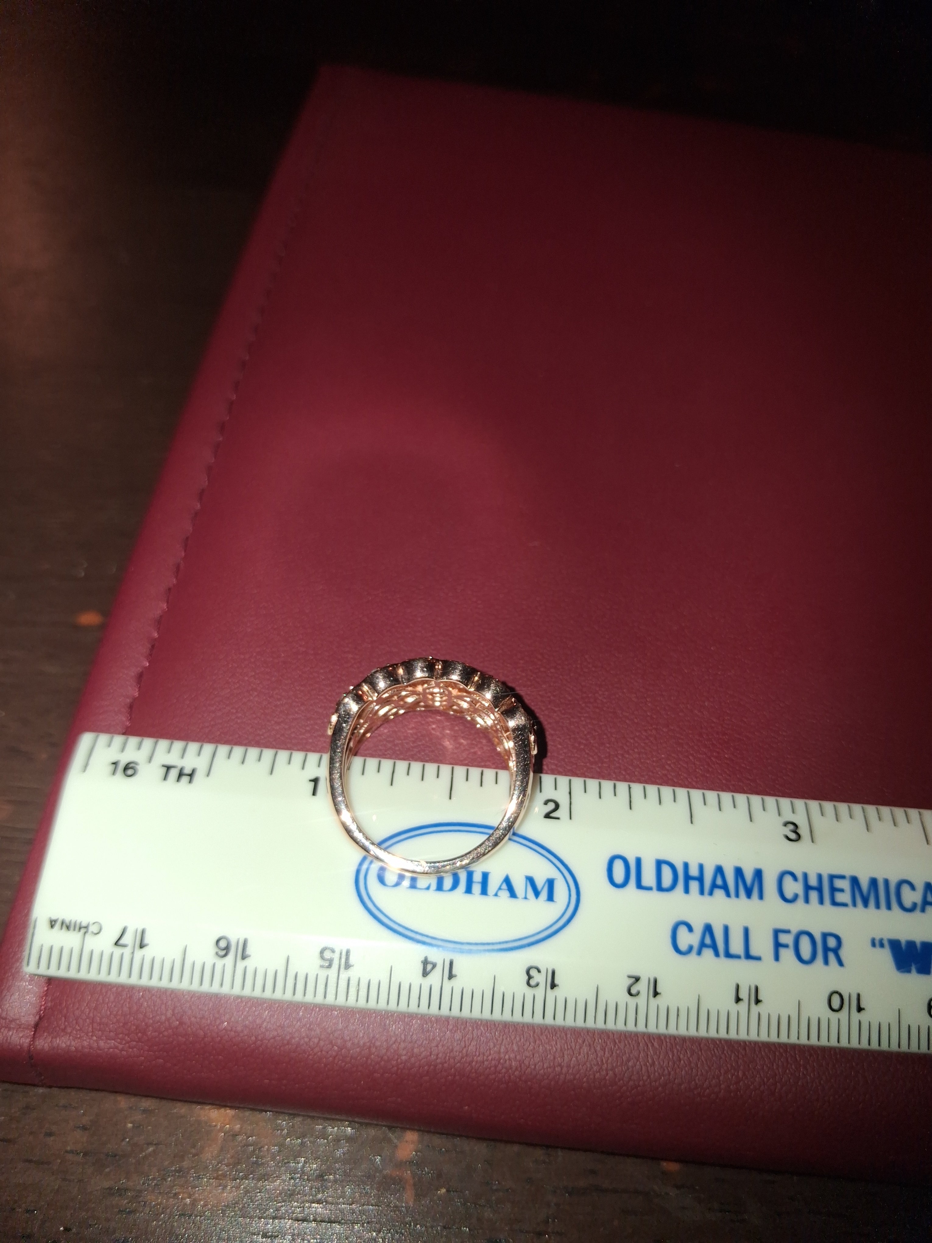 Rose color 925 silver ring