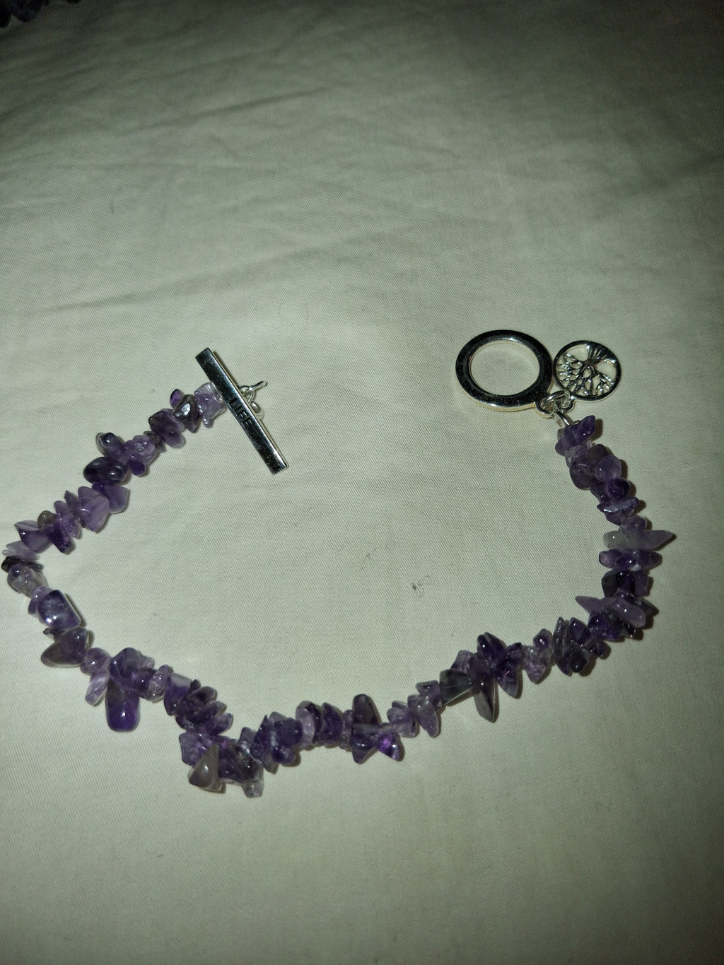 Amethyst stretch 7+ inches 925 siver braclet, with 32 inch Amethyst necklace included.