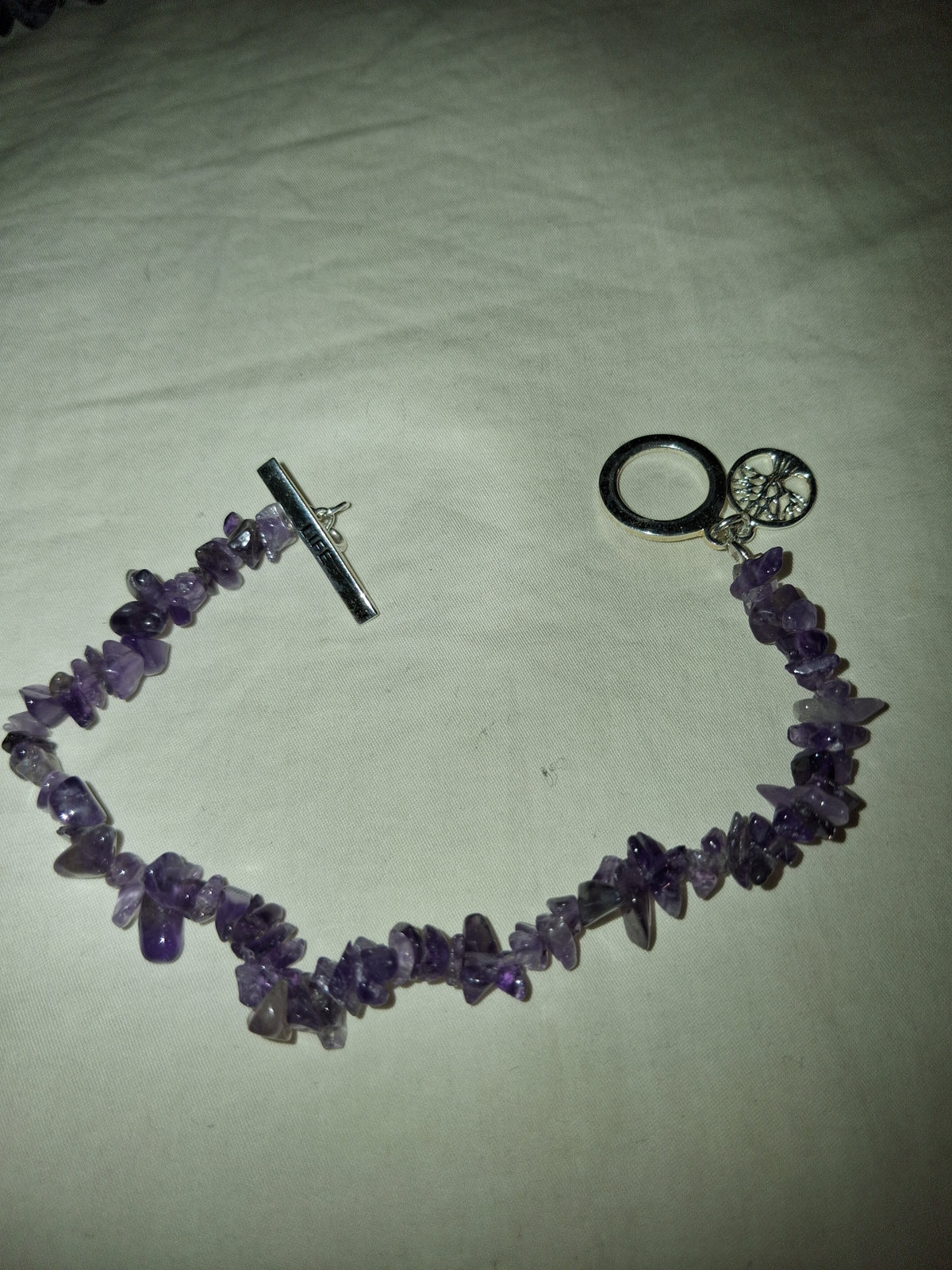 Amethyst stretch 7+ inches 925 siver braclet, with 32 inch Amethyst necklace included.