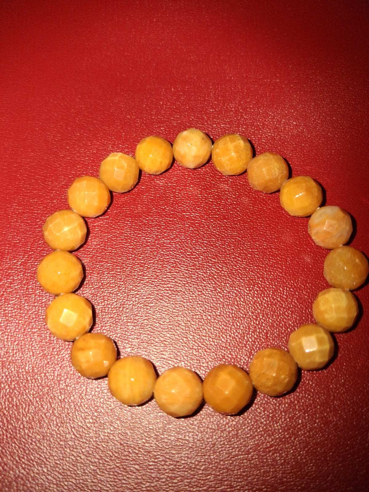 New Yellow Faceted nephrite/Jade beaded bracelet