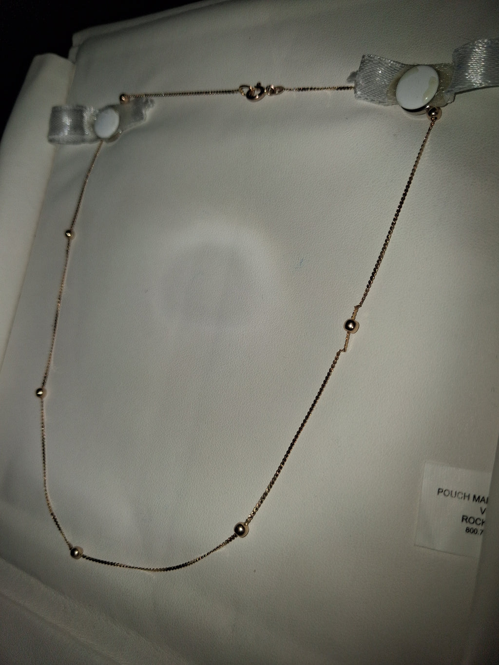 14k gold beaded necklace 16.5 inch