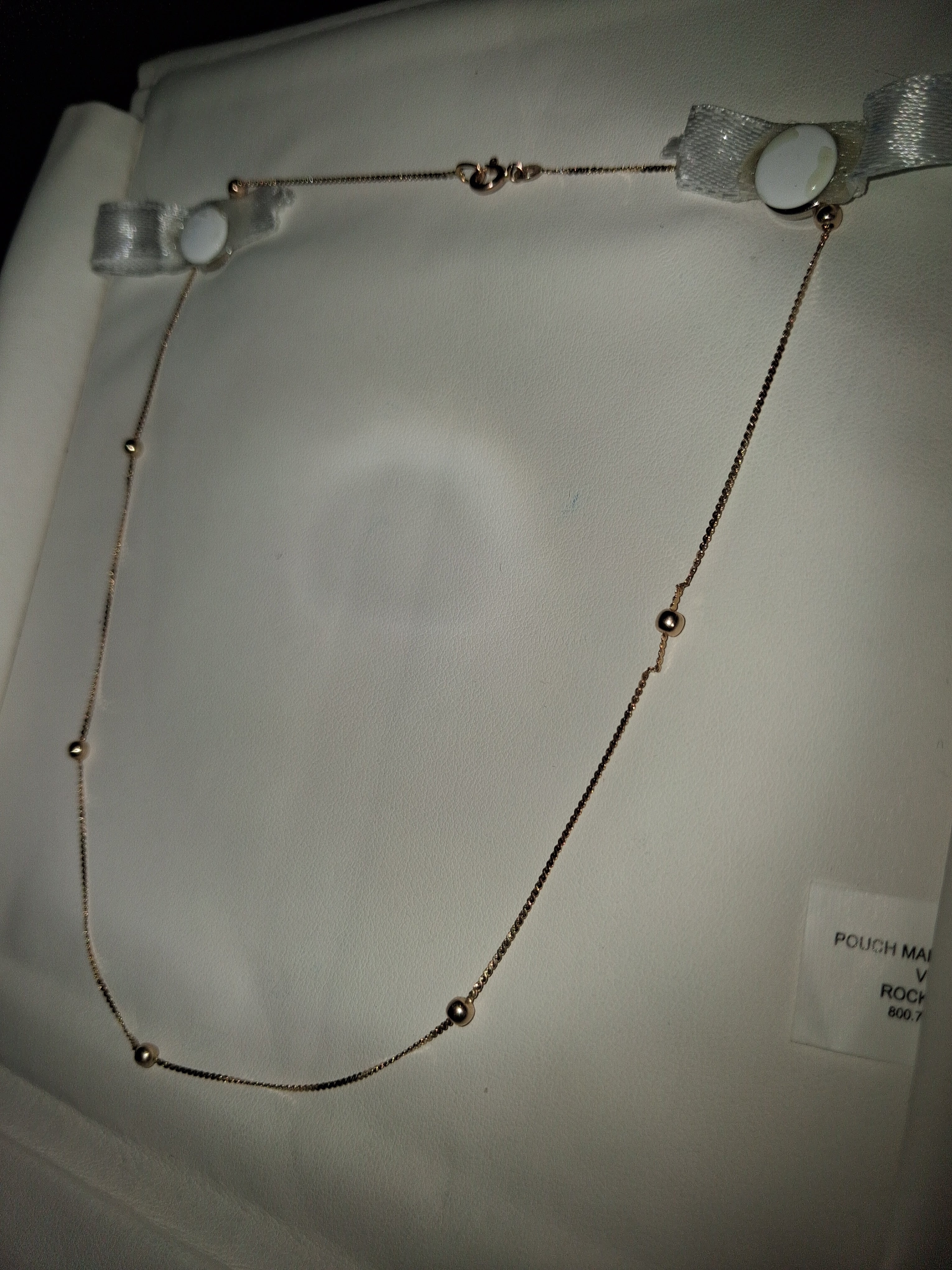 14k gold beaded necklace 16.5 inch