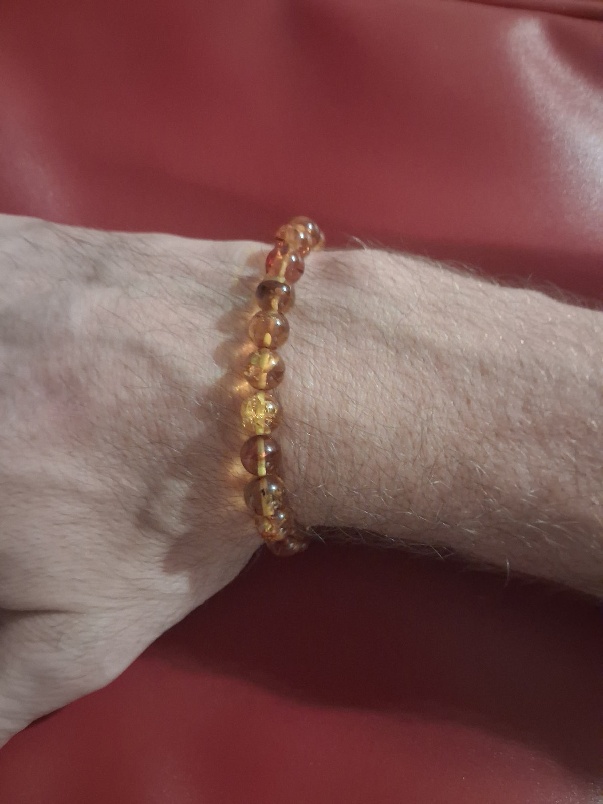 New, Authentic Amber beaded handmade bracelet.