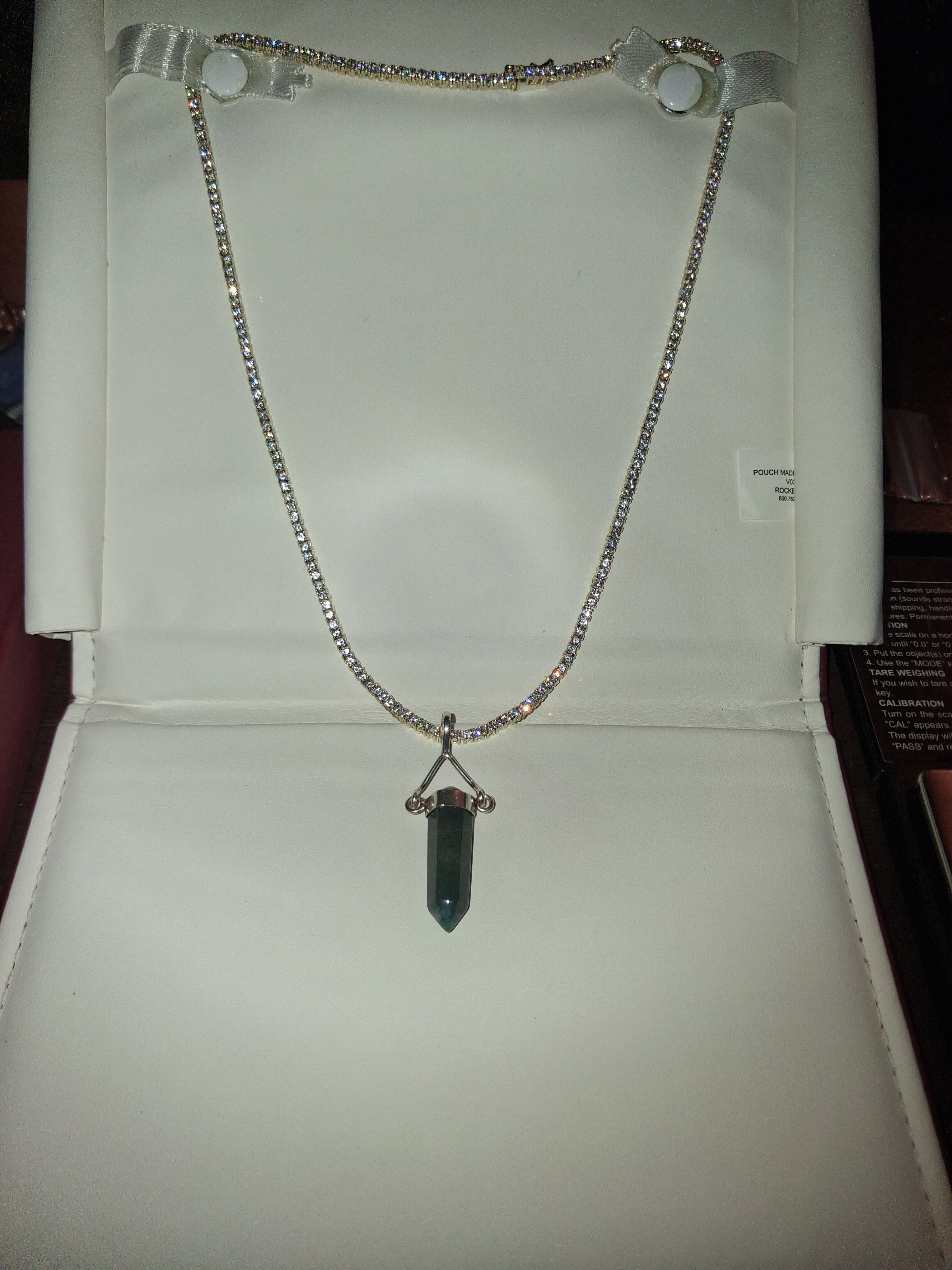 green aventurine/bloodstone pendant wraped in 925 silver