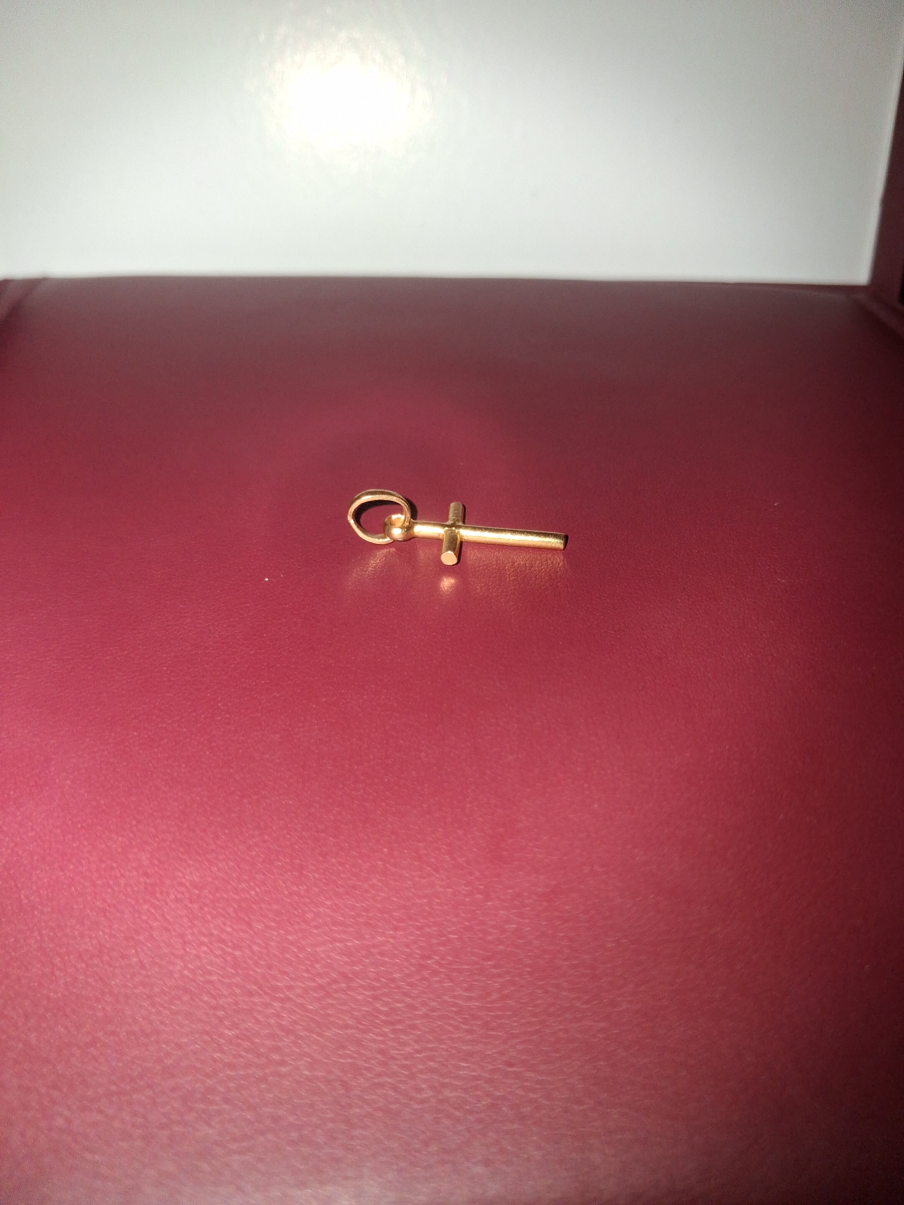 24k pure gold cross pendant "Handmade"