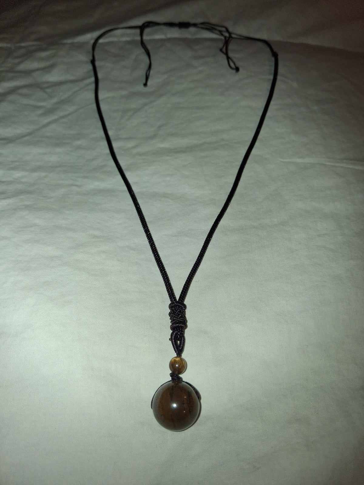 16"-30" Inch tigers eye adjustable unisex rope necklace. Handmade. NEW