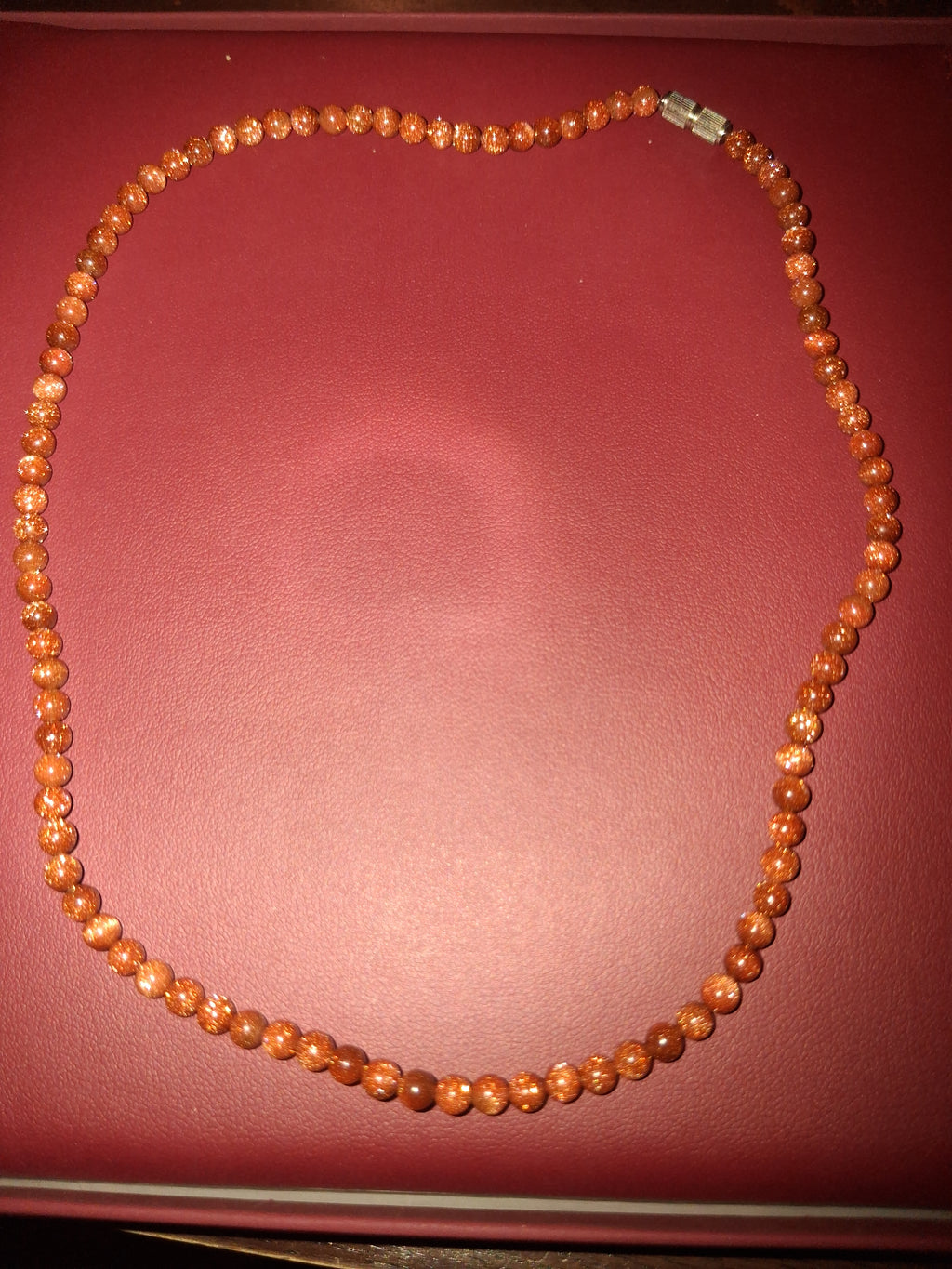 Goldstone Beaded Necklace – Sparkling Copper Glass Beads