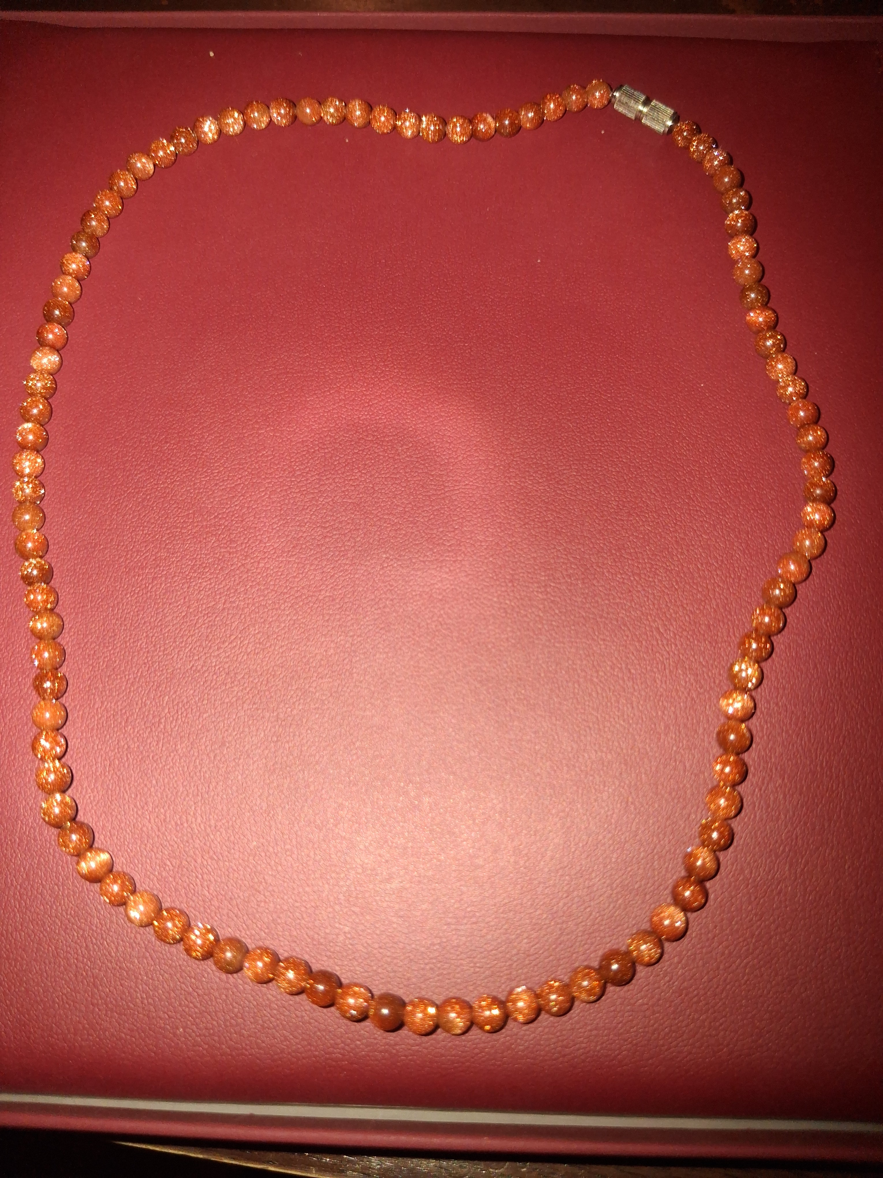Goldstone Beaded Necklace – Sparkling Copper Glass Beads