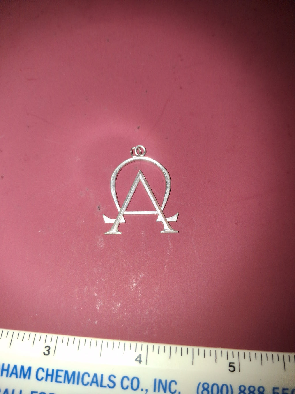 925 sterling silver Alpha and omega pendant
