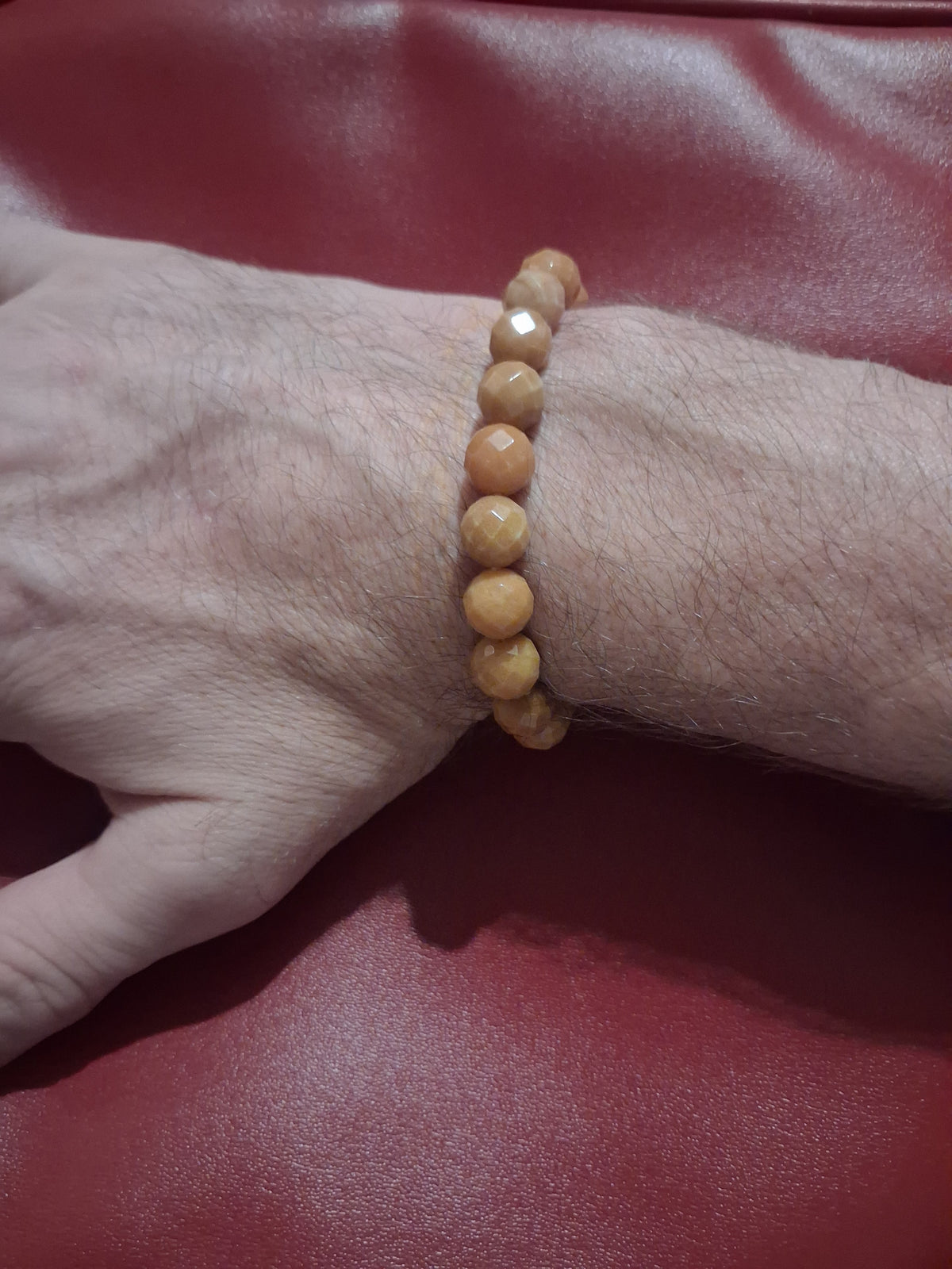 New Yellow Faceted nephrite/Jade beaded bracelet