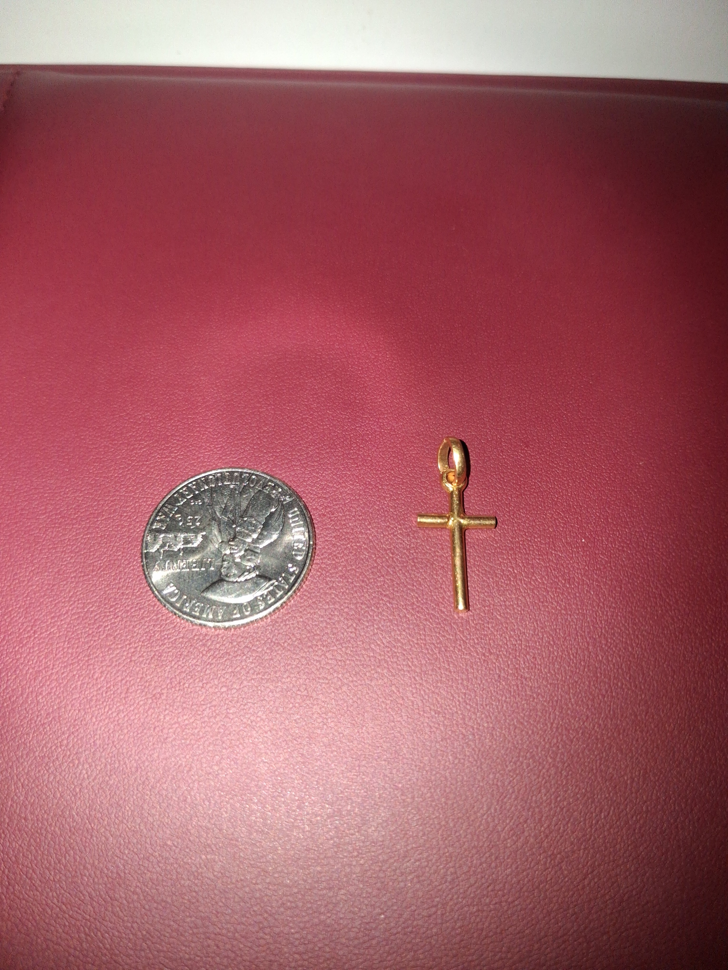 24k pure gold cross pendant "Handmade"