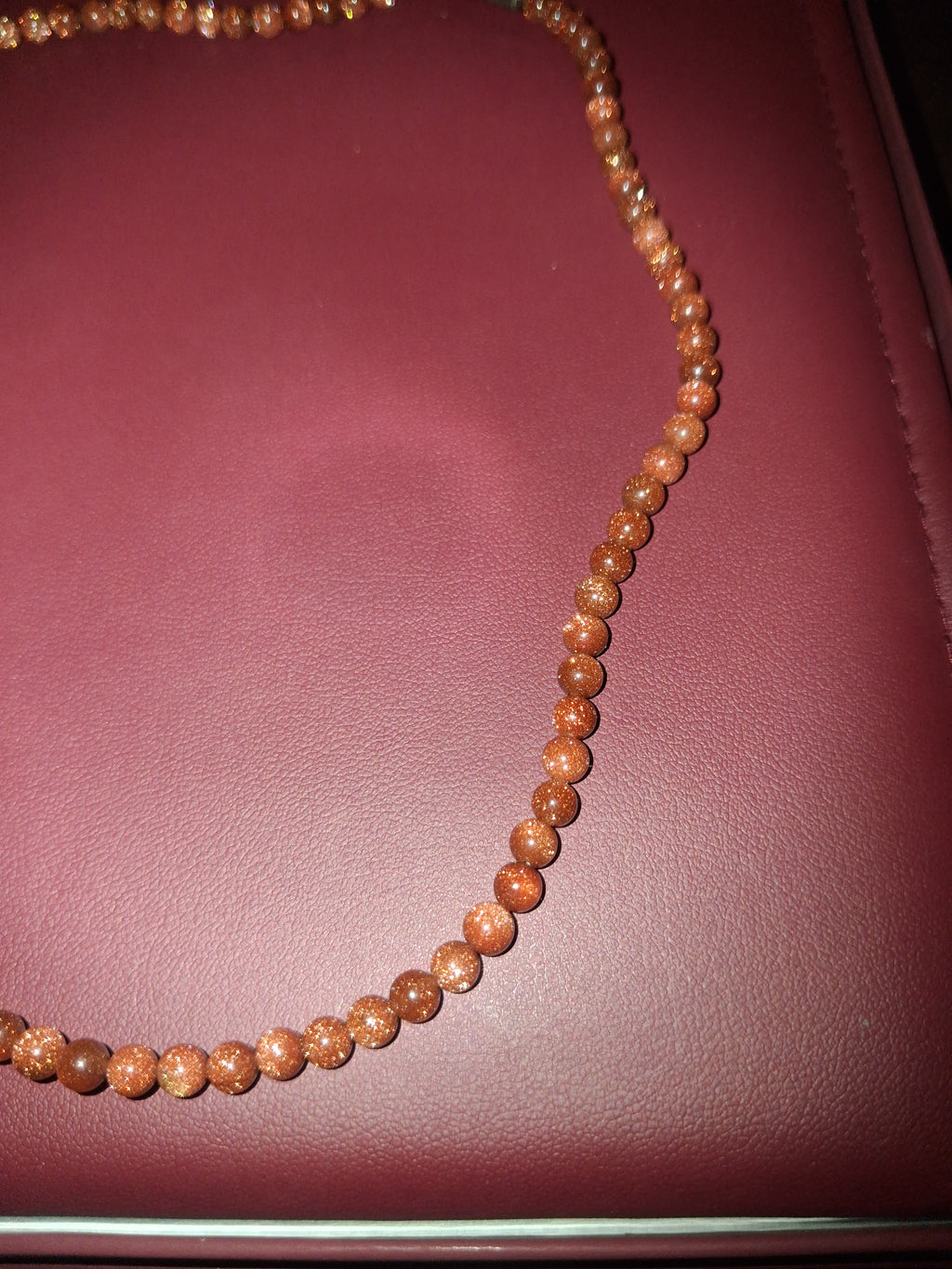 Goldstone Beaded Necklace – Sparkling Copper Glass Beads