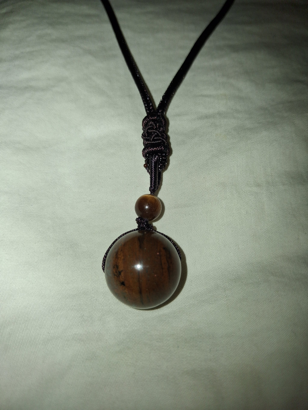 16"-30" Inch tigers eye adjustable unisex rope necklace. Handmade. NEW