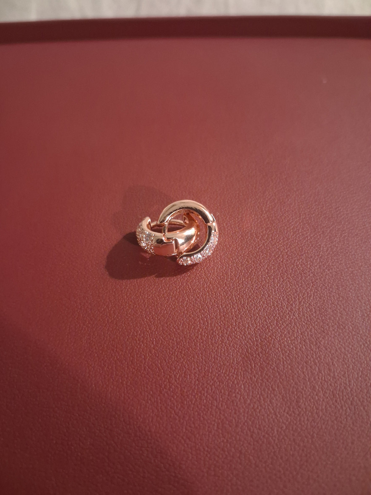 New & Beautiful woman's hoop earrings. "Costume" stones are cz.