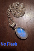 Handmade 925 Silver Moonstone and Amethyst Pendant Necklace, 18 Inch, 8.9 g