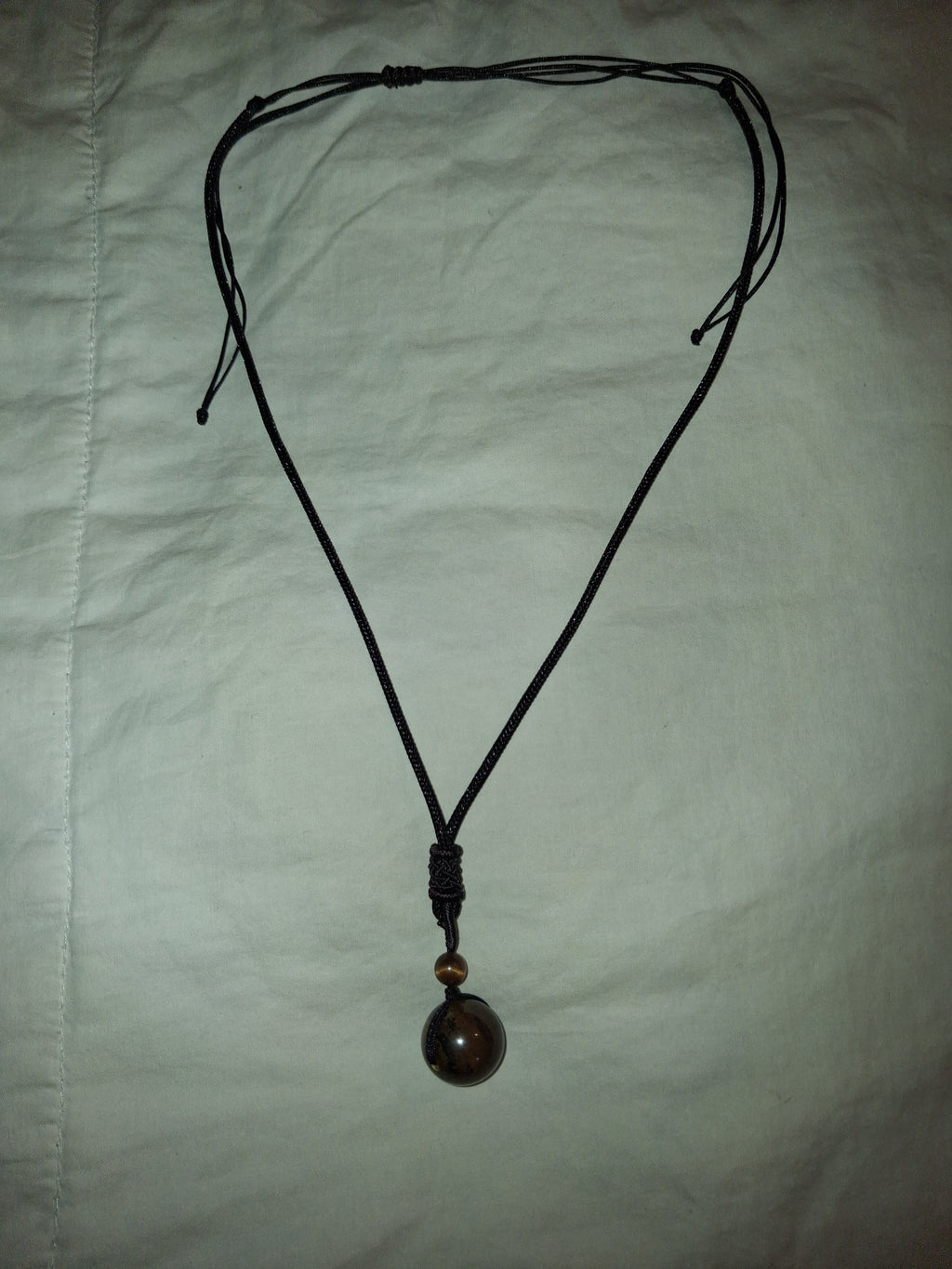 16"-30" Inch tigers eye adjustable unisex rope necklace. Handmade. NEW