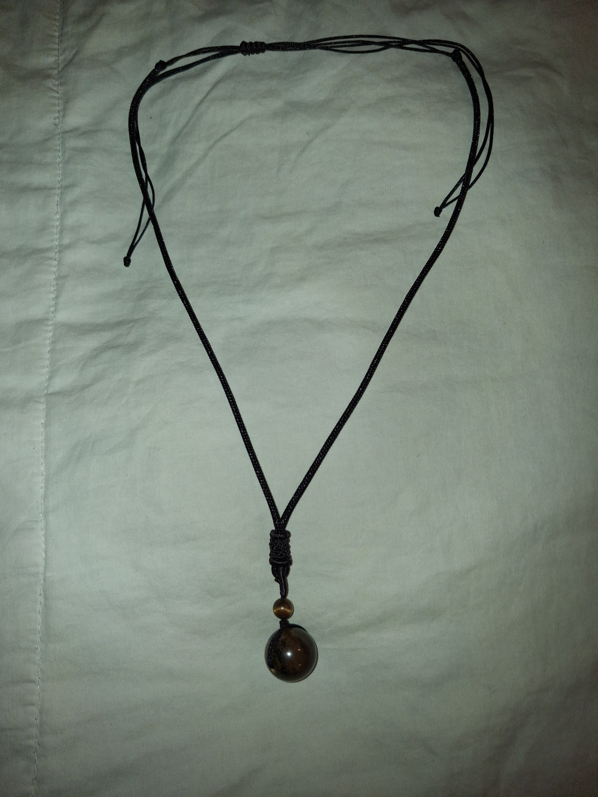 16"-30" Inch tigers eye adjustable unisex rope necklace. Handmade. NEW