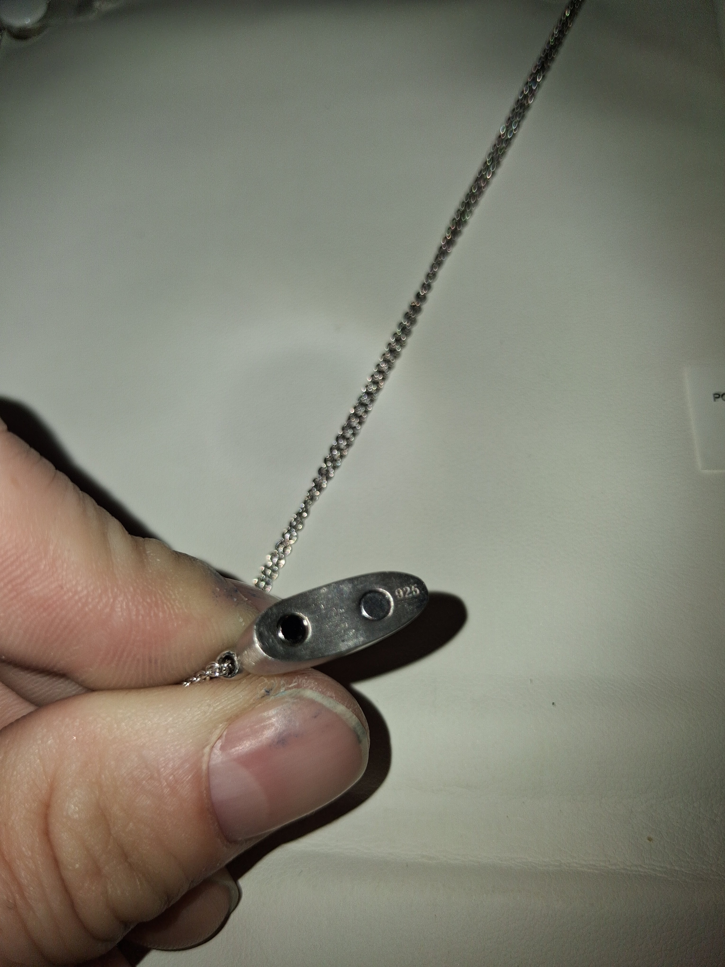 925 silver necklace with natural diamonds