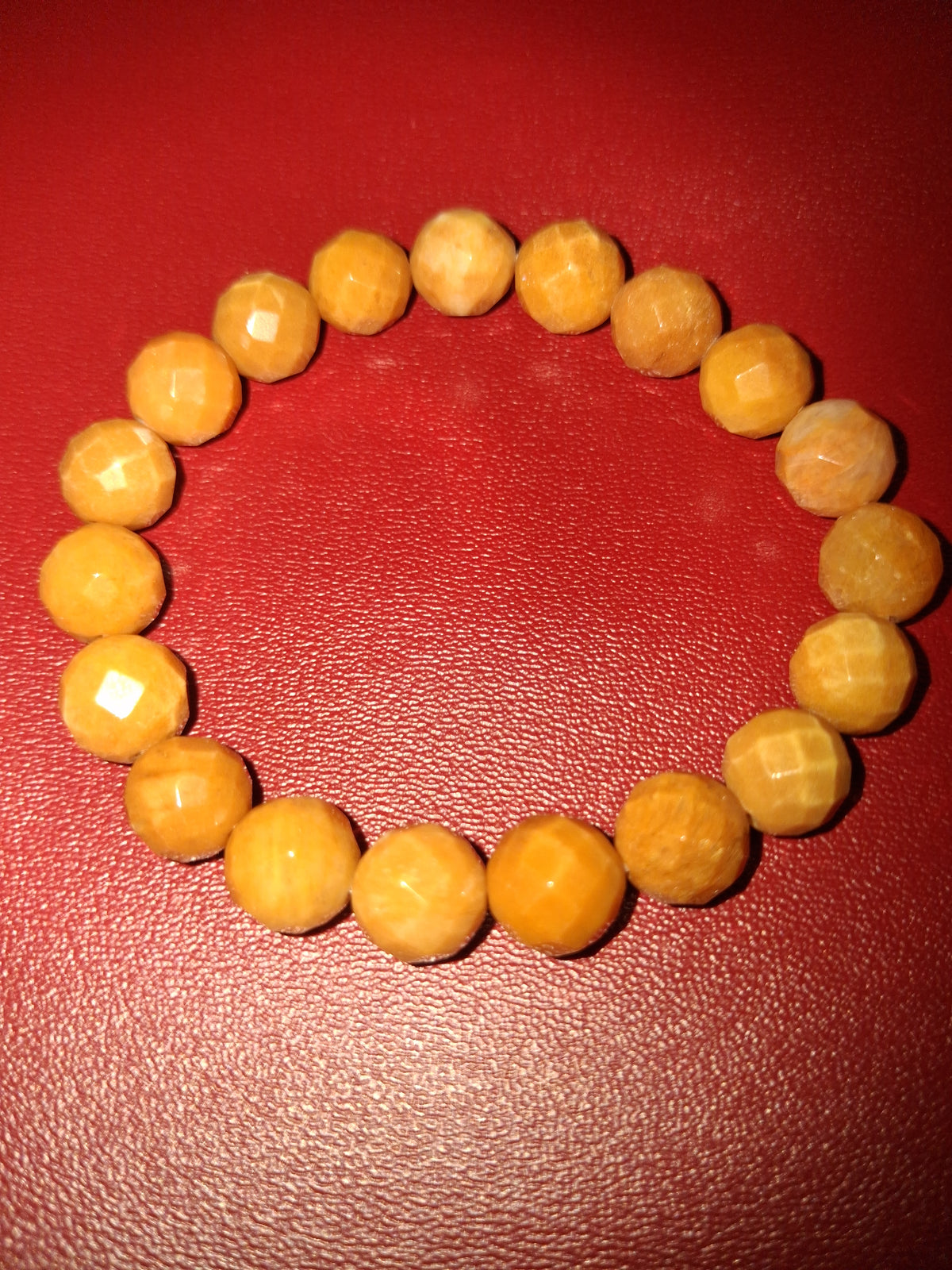 New Yellow Faceted nephrite/Jade beaded bracelet