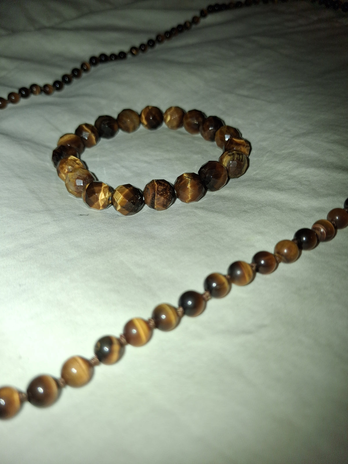 Tigers eye faceted bracelet, with matching tiger's eye 36 inch necklace.