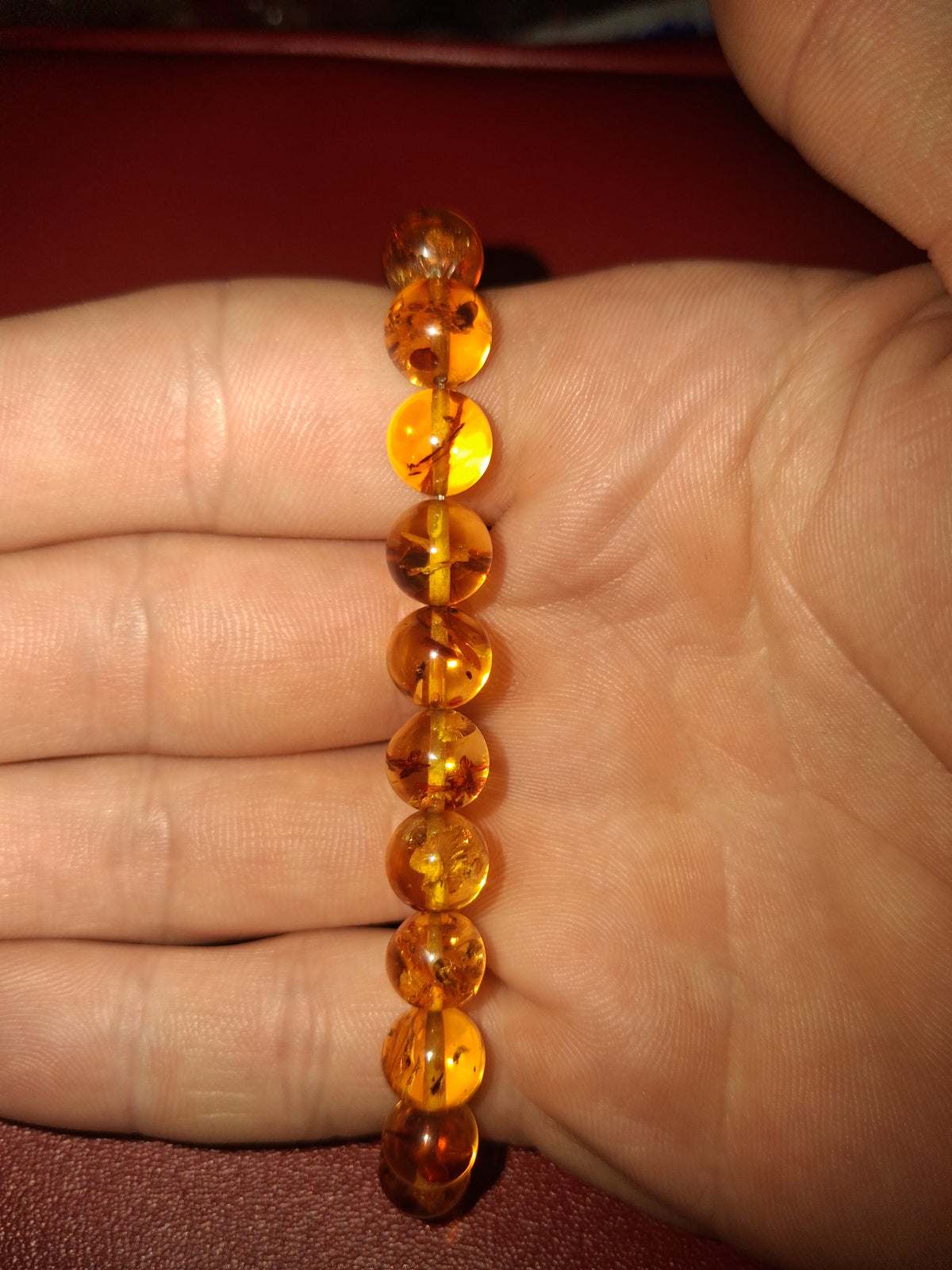 New, Authentic Amber beaded handmade bracelet.