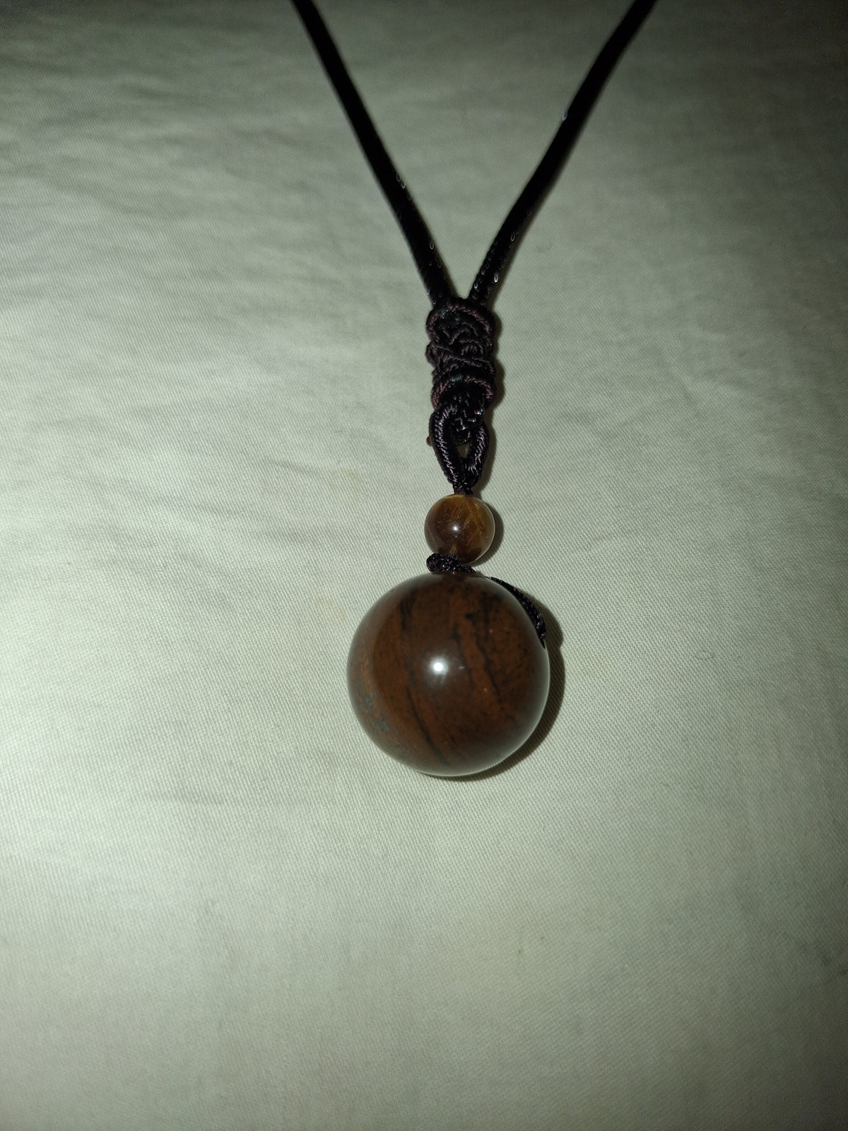 16"-30" Inch tigers eye adjustable unisex rope necklace. Handmade. NEW