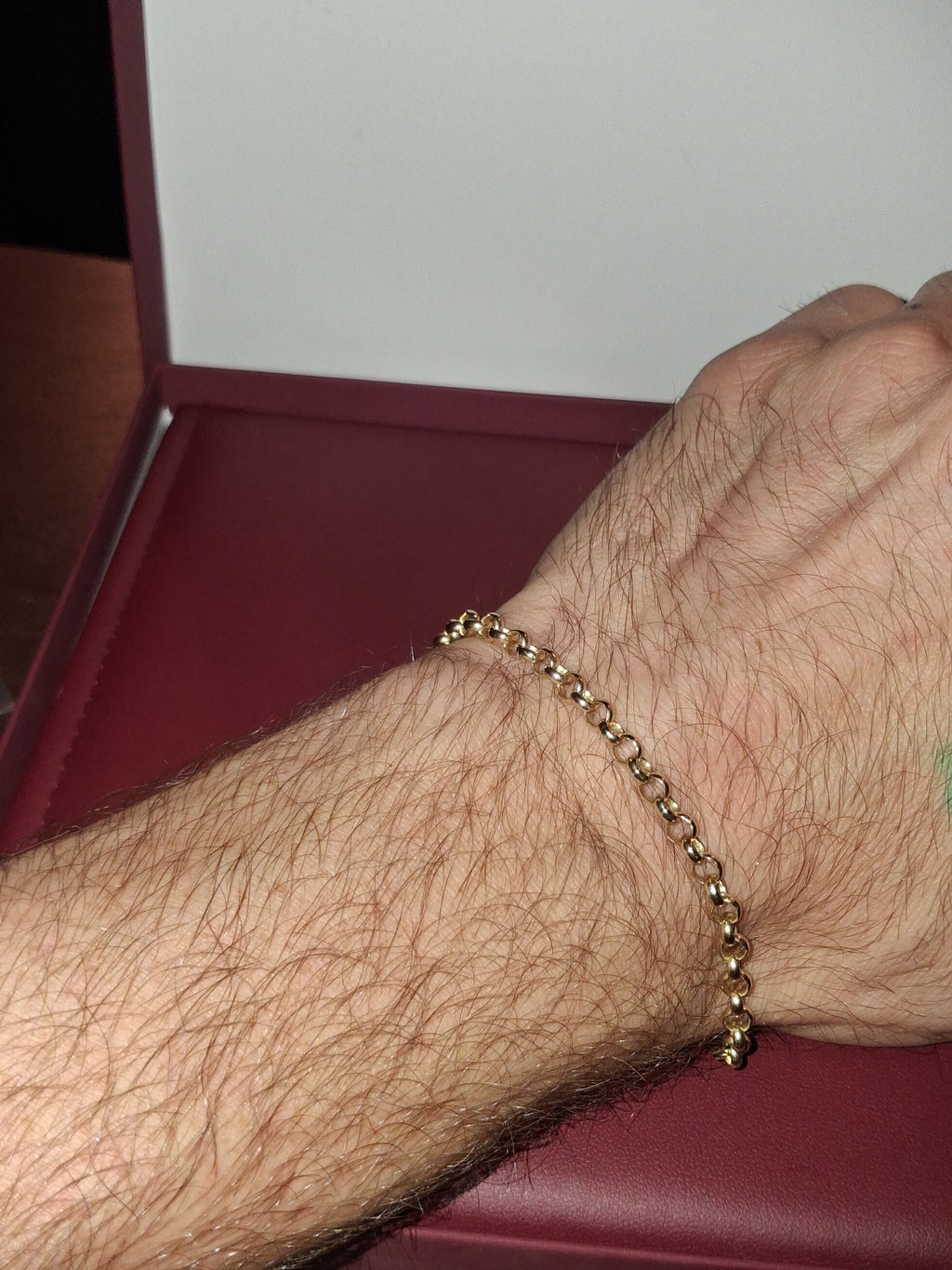 14k Gold mens link chain braclet