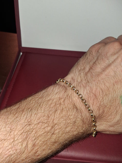 14k Gold mens link chain braclet