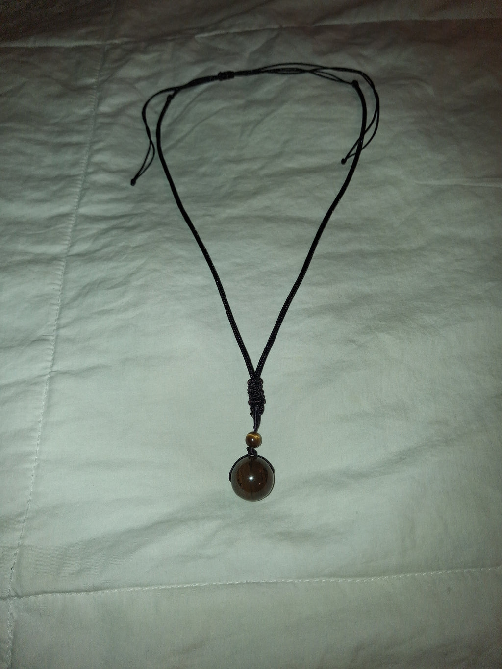 16"-30" Inch tigers eye adjustable unisex rope necklace. Handmade. NEW