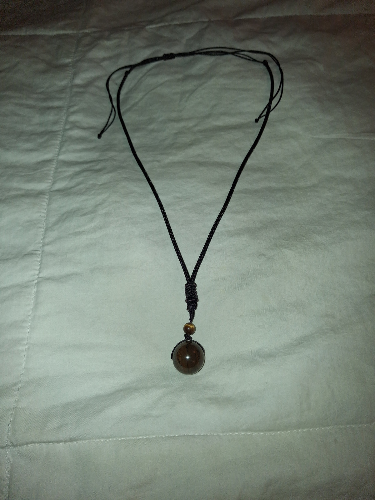 16"-30" Inch tigers eye adjustable unisex rope necklace. Handmade. NEW