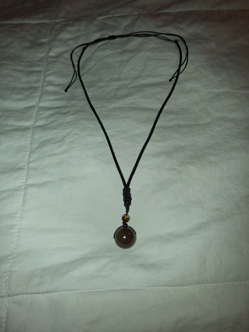 16"-30" Inch tigers eye adjustable unisex rope necklace. Handmade. NEW