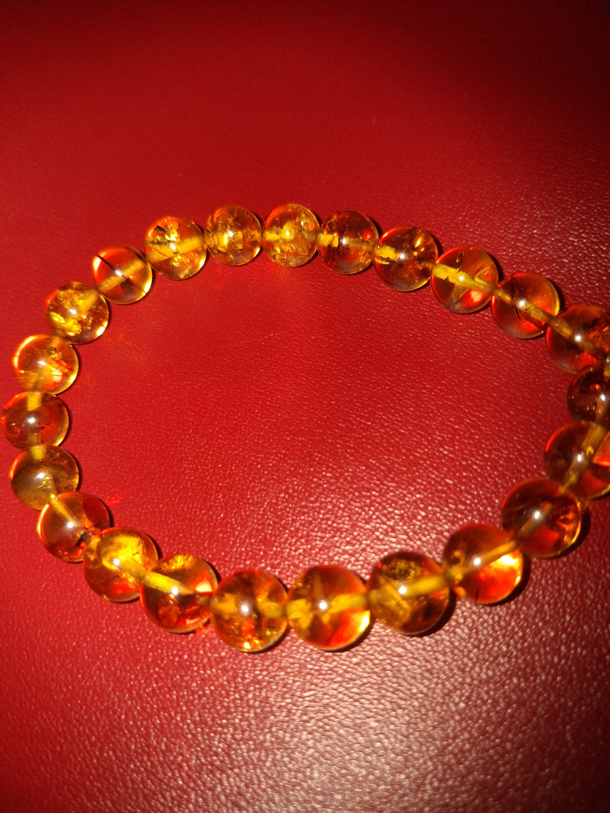 New, Authentic Amber beaded handmade bracelet.